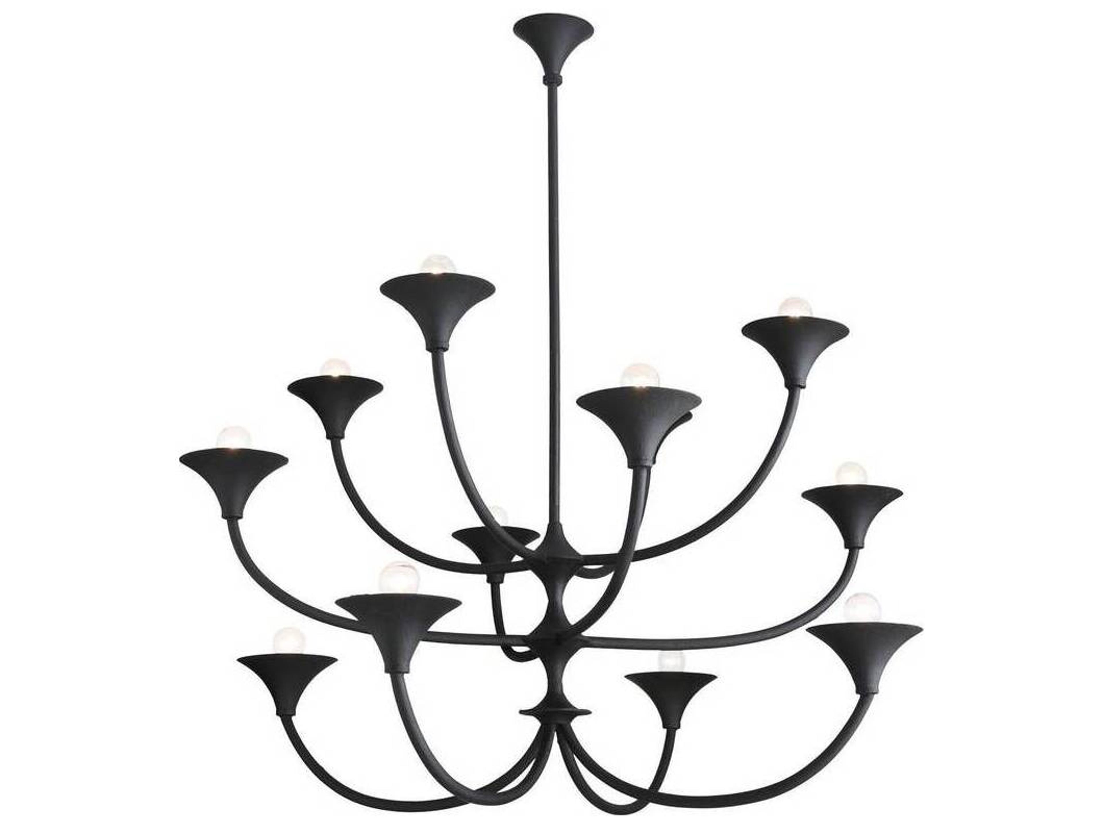 Arteriors Home Black Gesso Tiered Chandelier