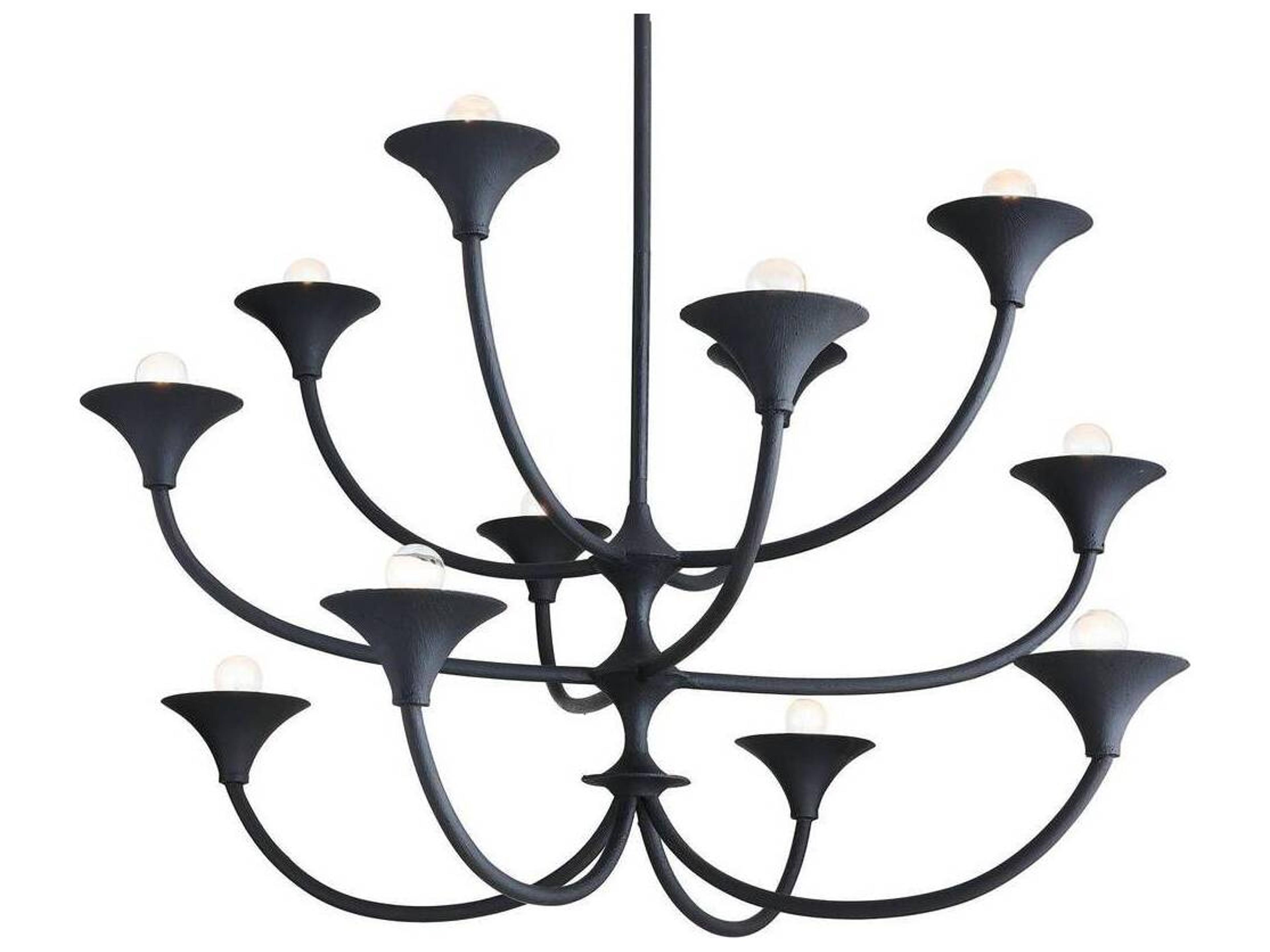 Arteriors Home Black Gesso Tiered Chandelier