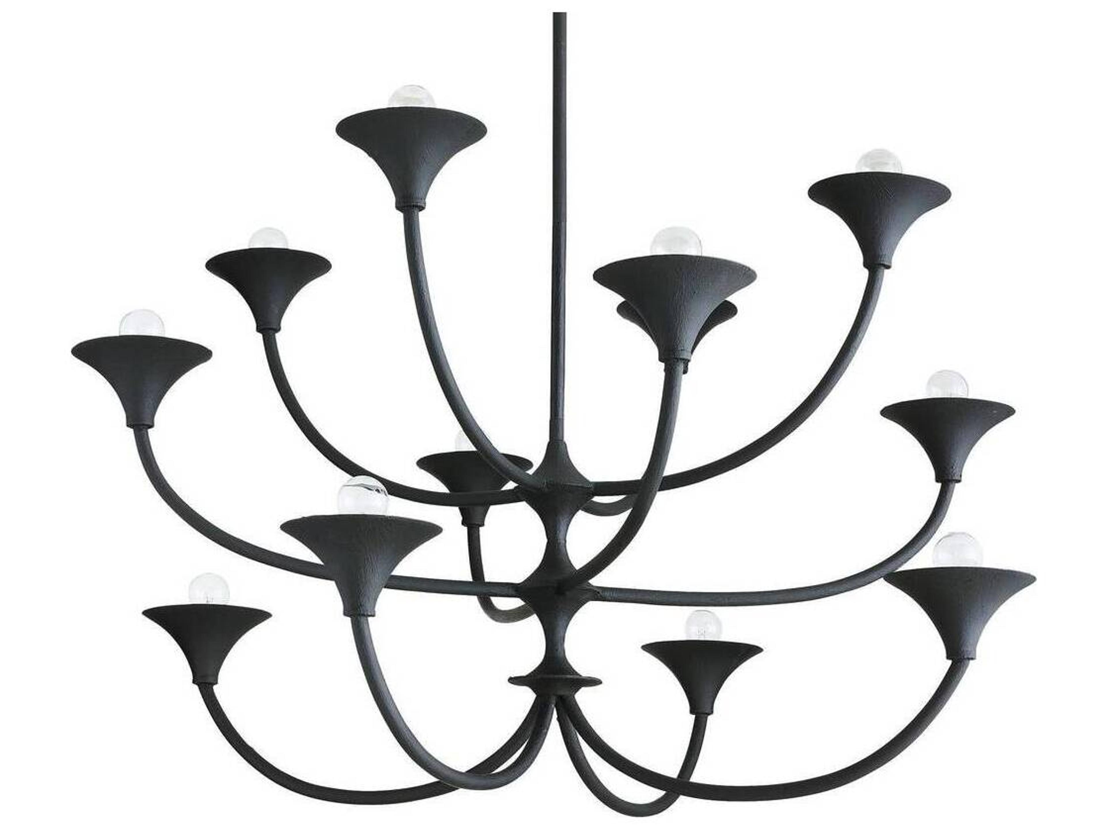Arteriors Home Black Gesso Tiered Chandelier