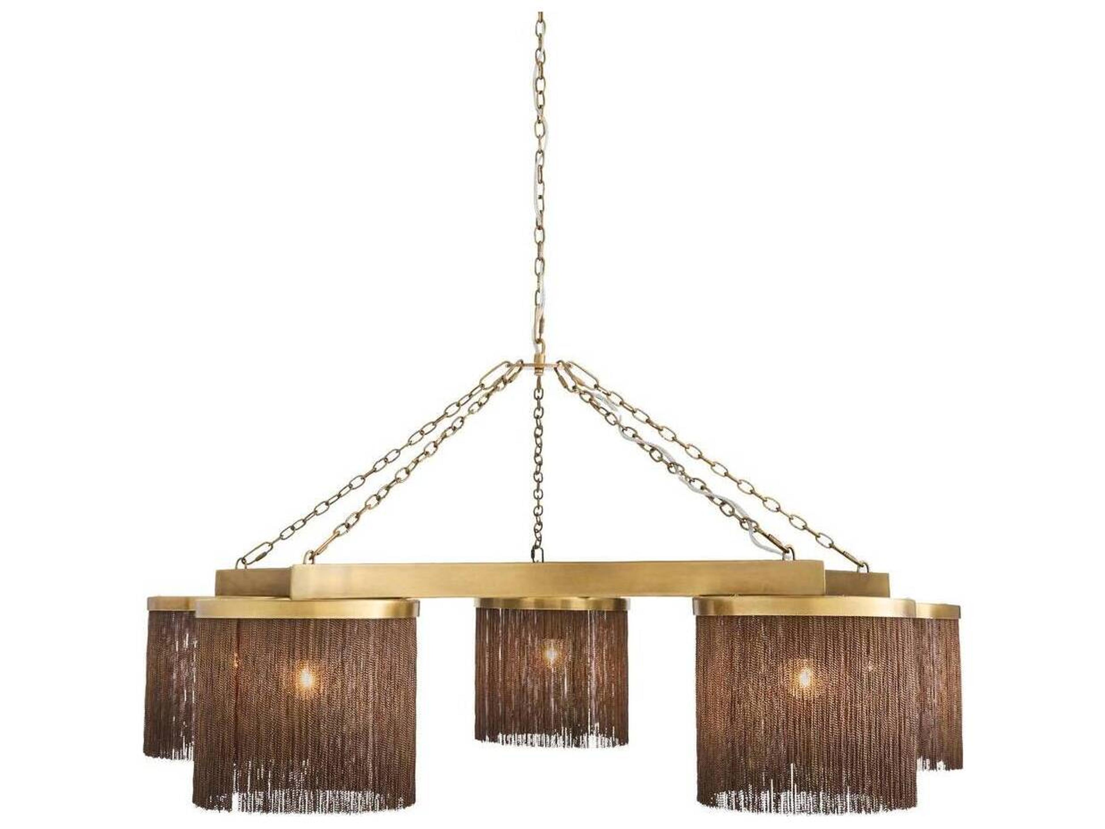 Arteriors Home Vintage Brass Cylinder Chandelier