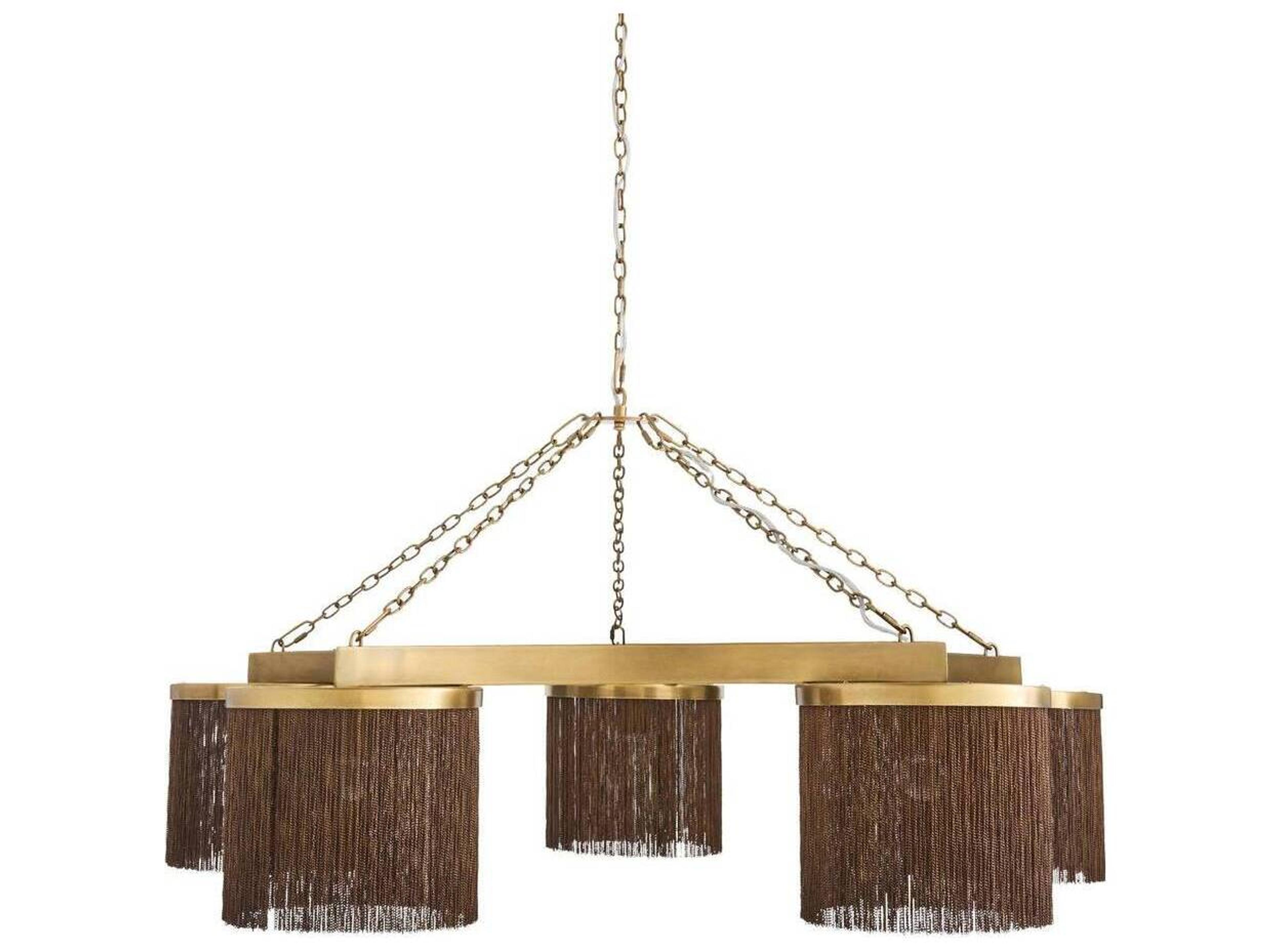 Arteriors Home Vintage Brass Cylinder Chandelier