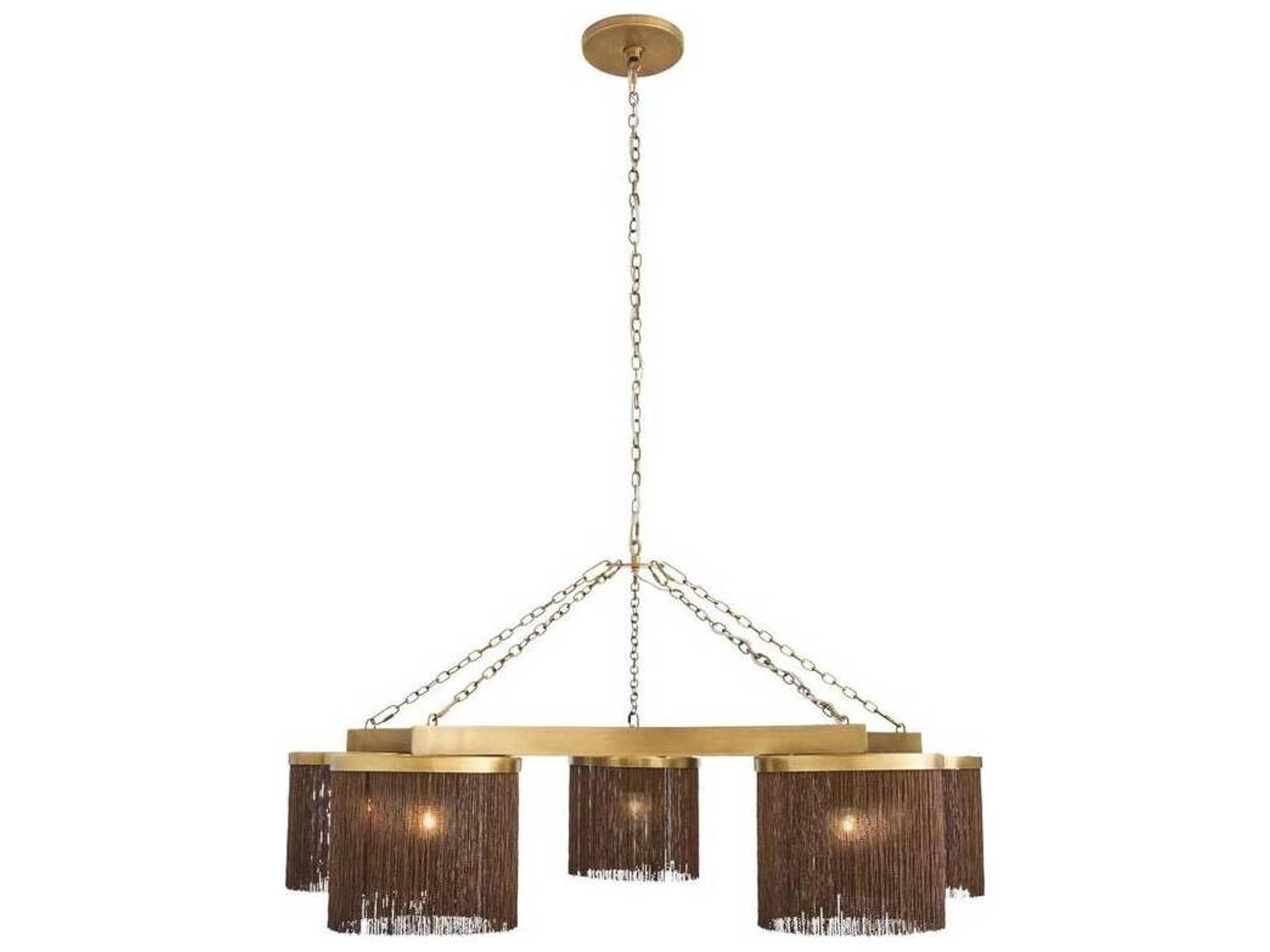 Arteriors Home Vintage Brass Cylinder Chandelier