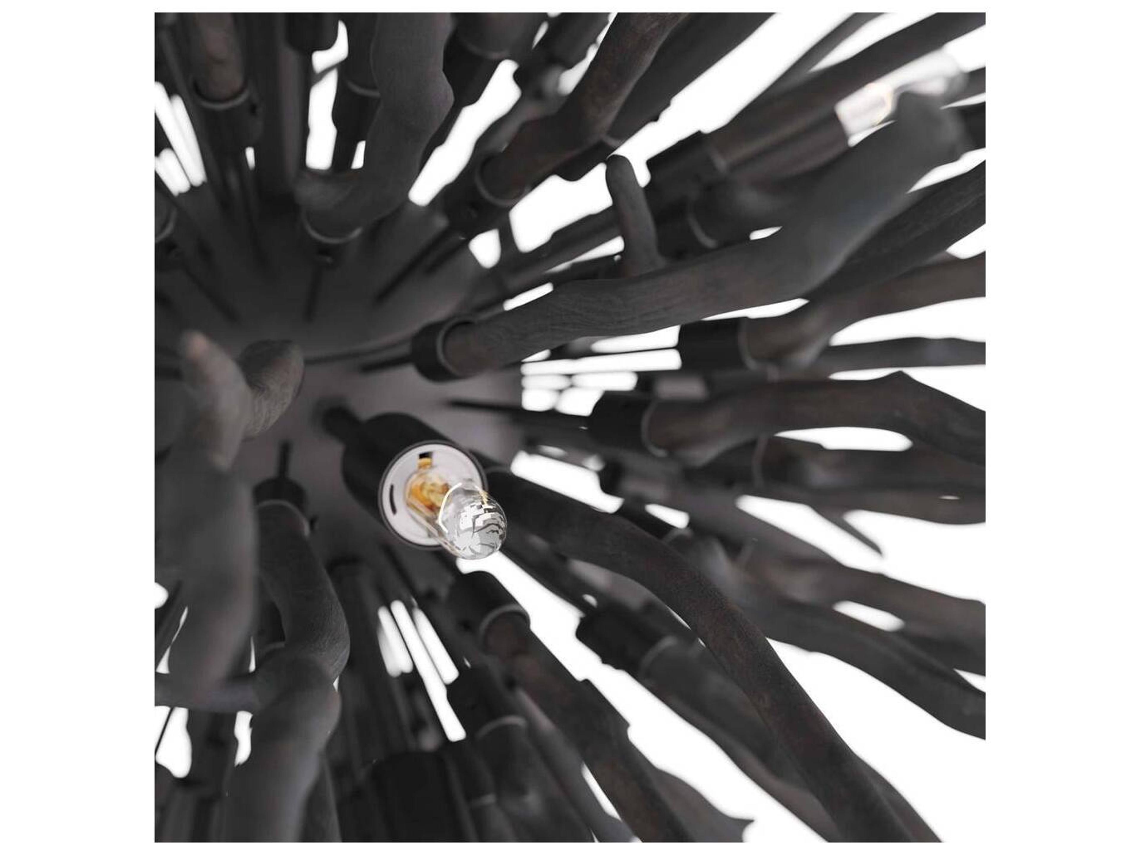 Arteriors Home Finch 8-Light Dark Gray Wash Black Sputnik Pendant