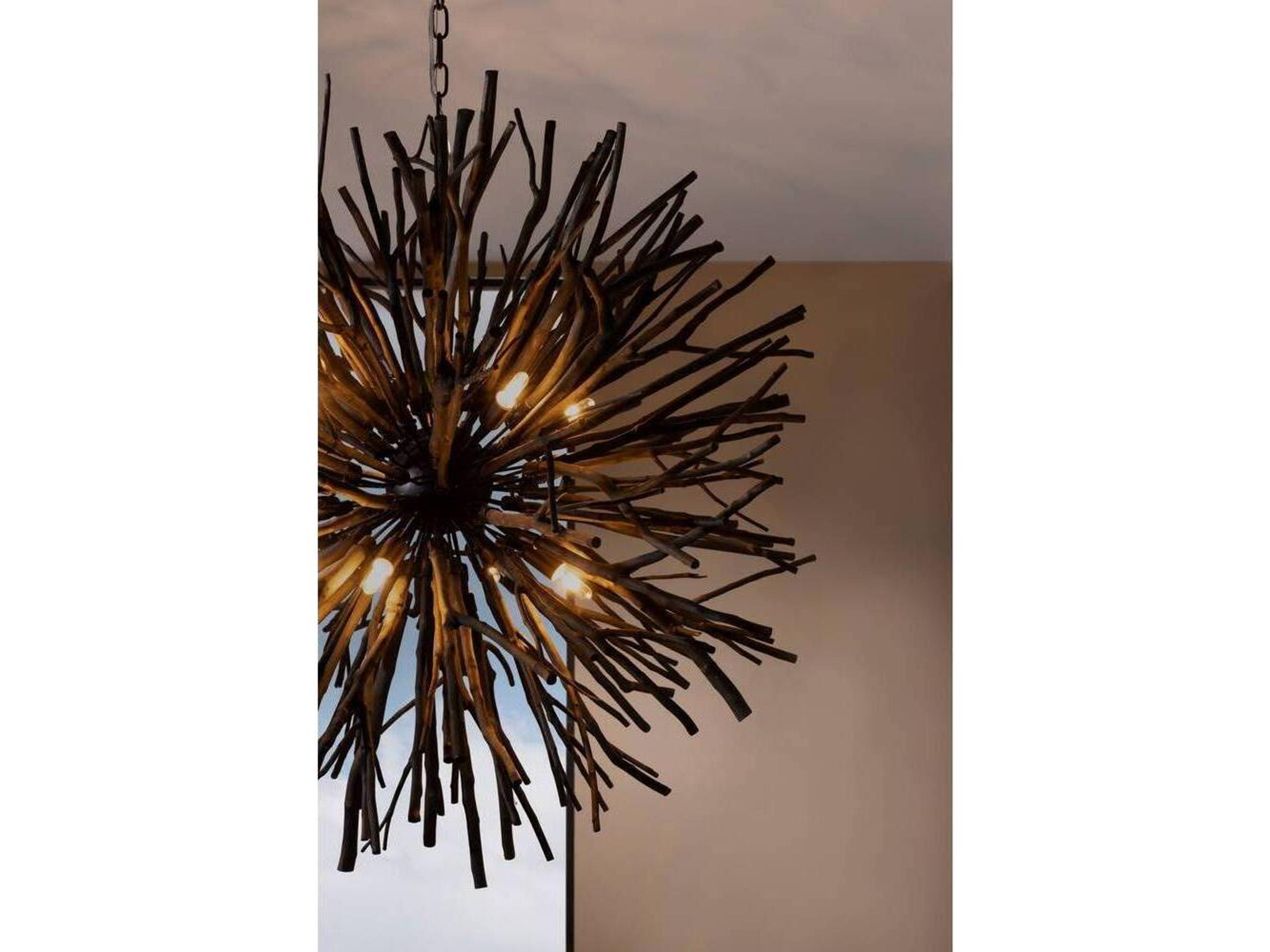 Arteriors Home Finch 8-Light Dark Gray Wash Black Sputnik Pendant