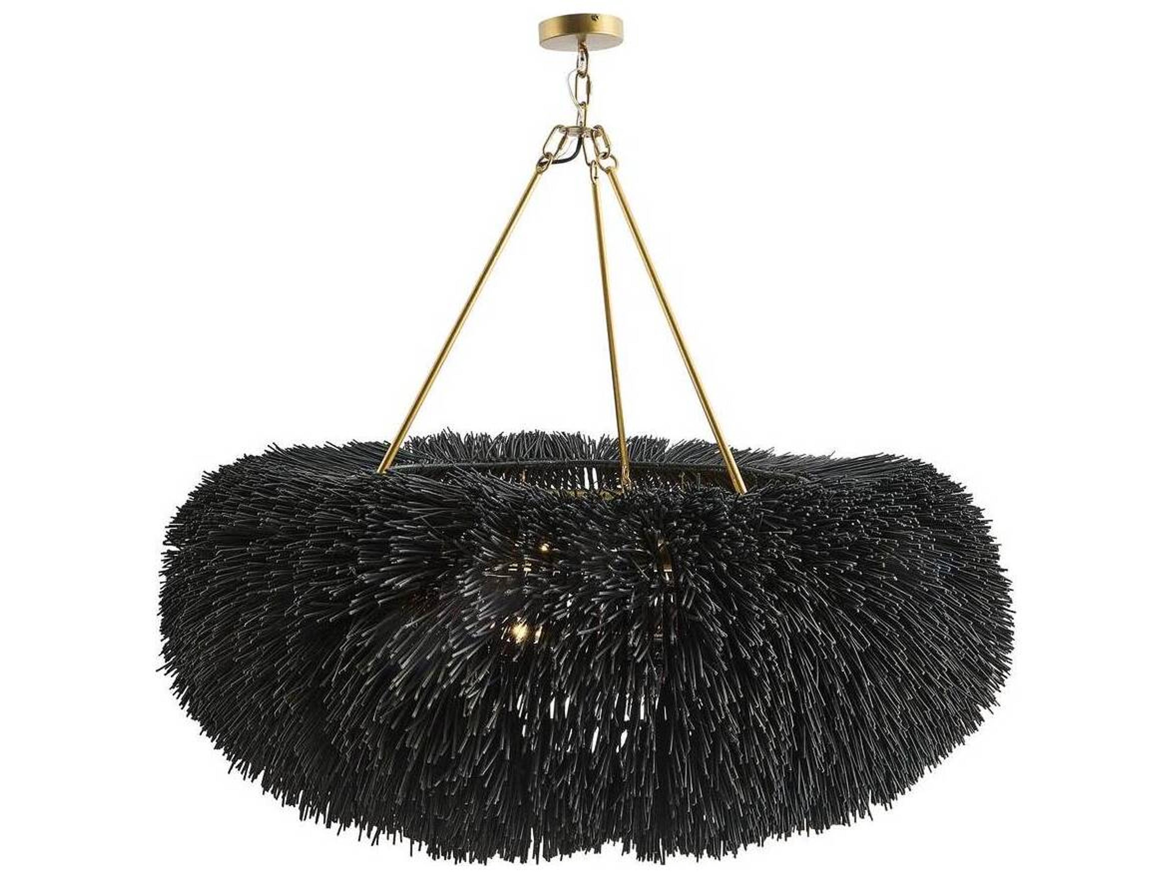 Zaria Chandelier Black Stained Rattan