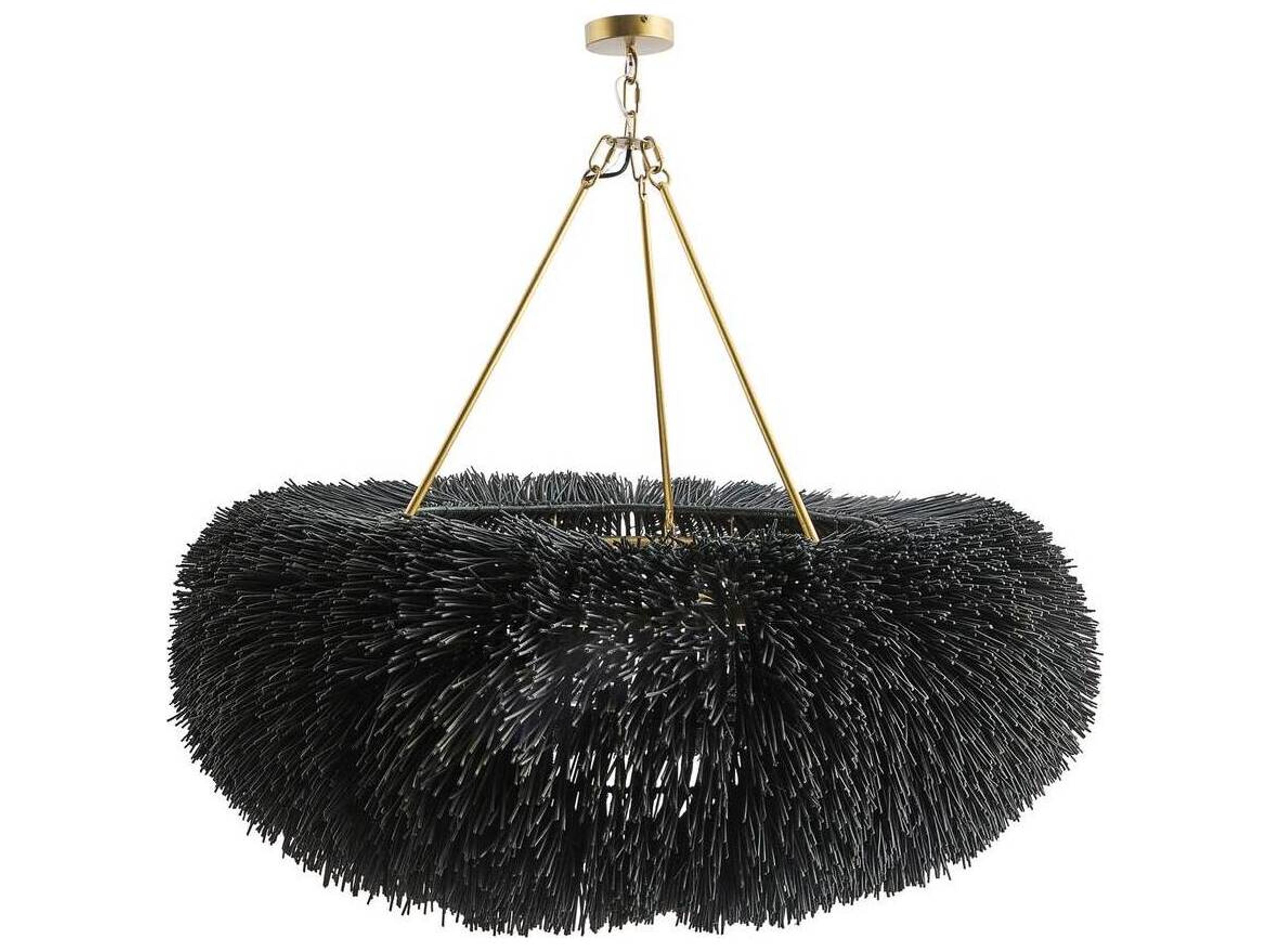 Arteriors Home Zaria 9-Light Black Stained Antique Brass Bowl Chandelier