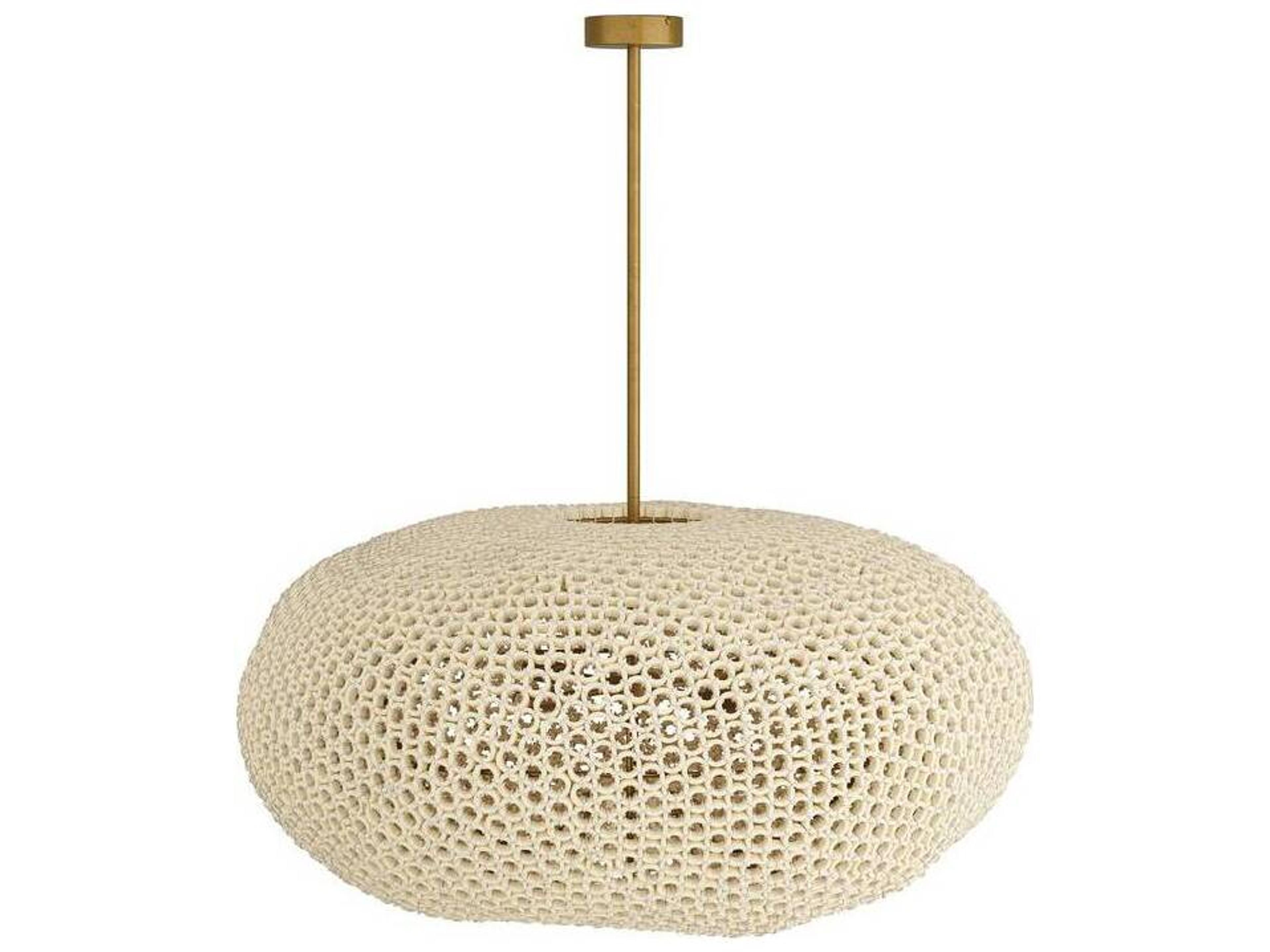 Arteriors Home Yara 4-Light White Antique Brass Round Pendant
