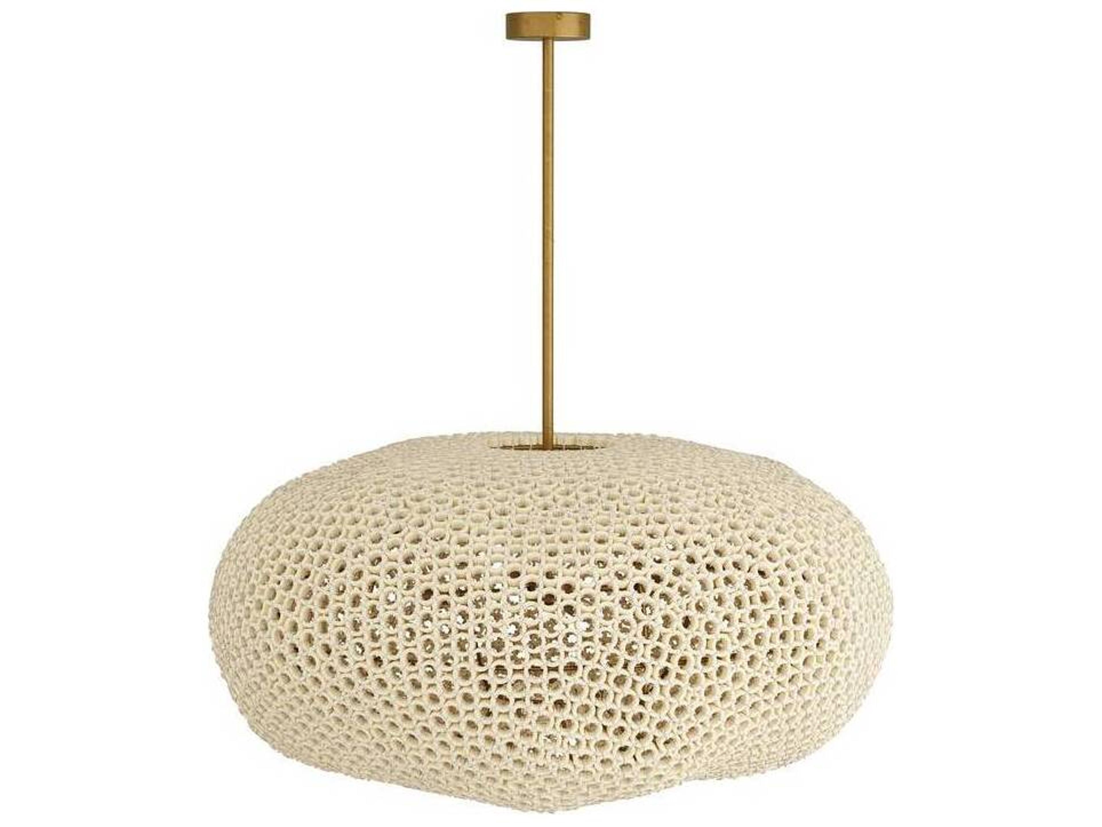 Arteriors Home Yara 4-Light White Antique Brass Round Pendant