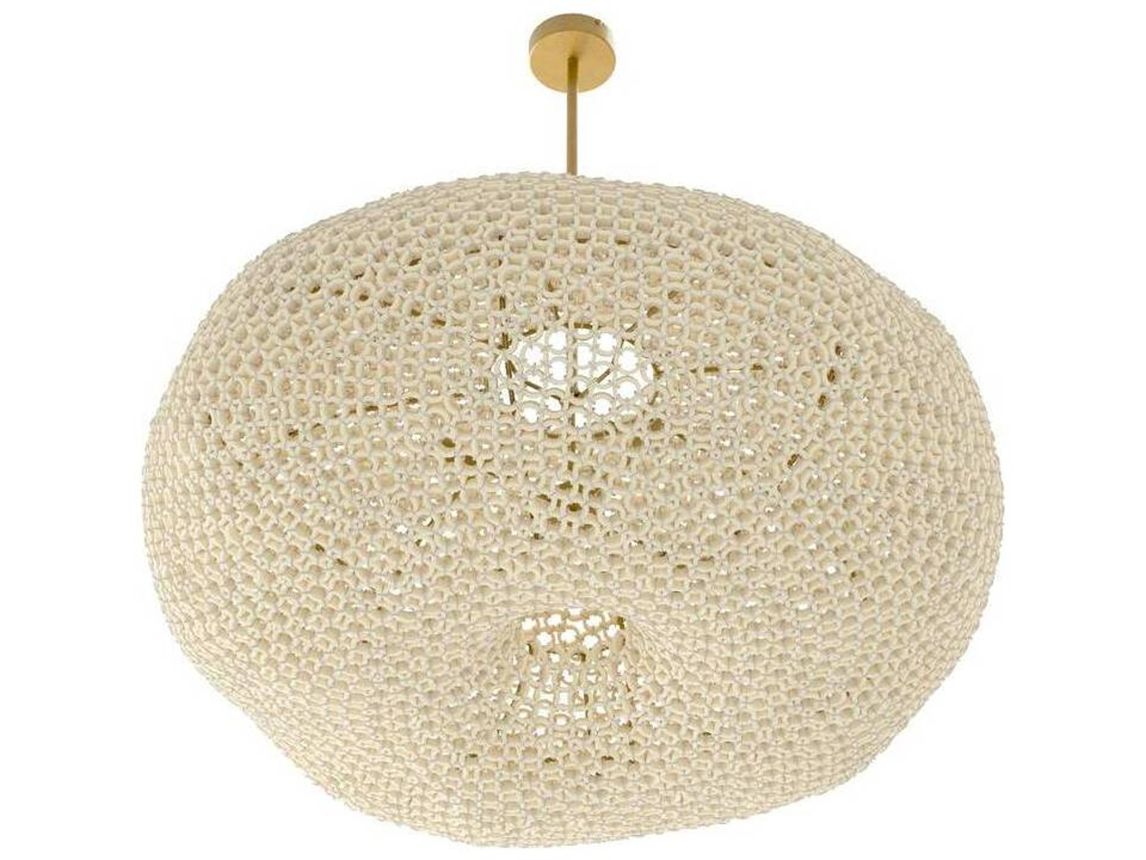 Arteriors Home Yara 4-Light White Antique Brass Round Pendant