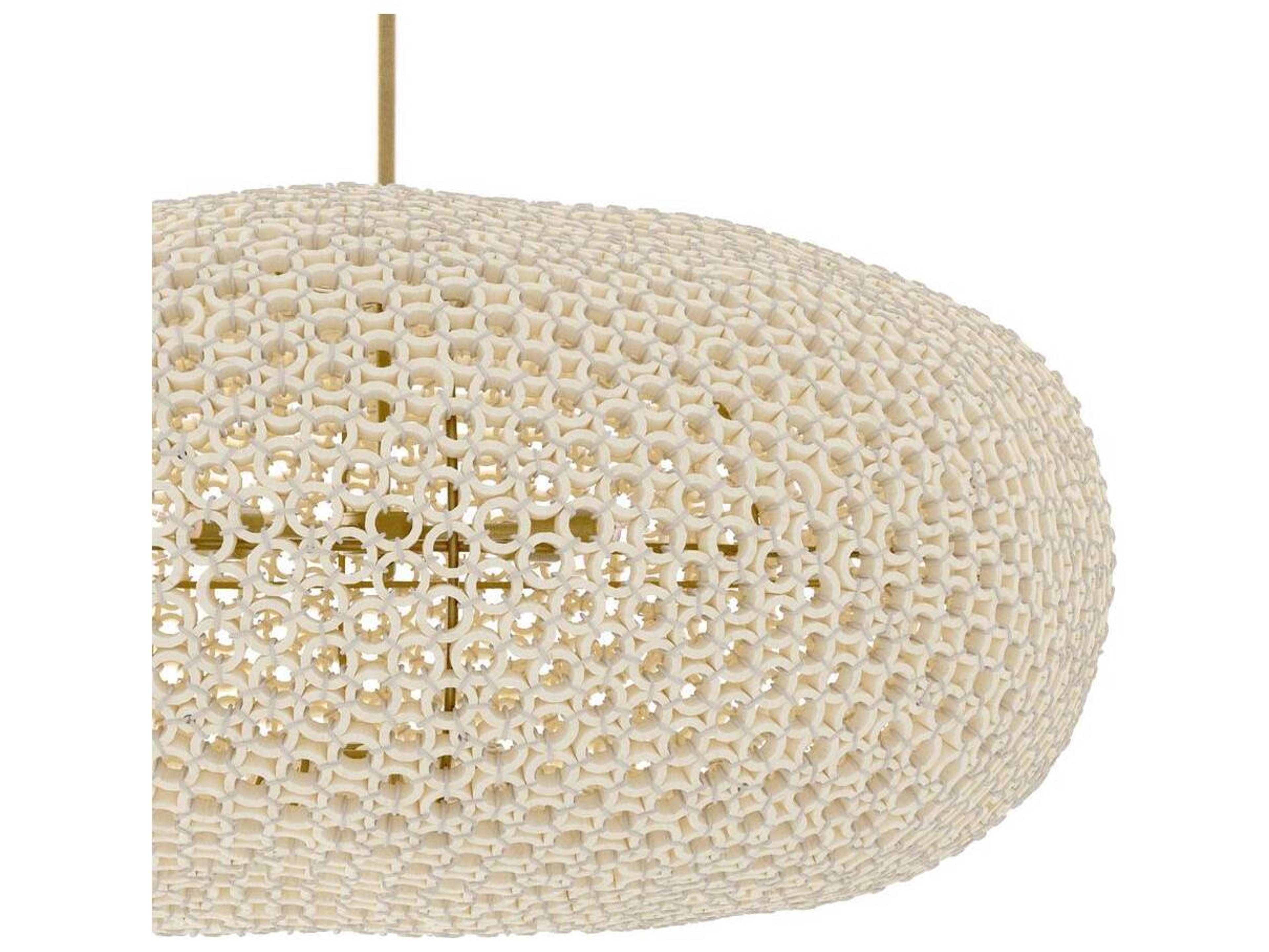 Arteriors Home Yara 4-Light White Antique Brass Round Pendant