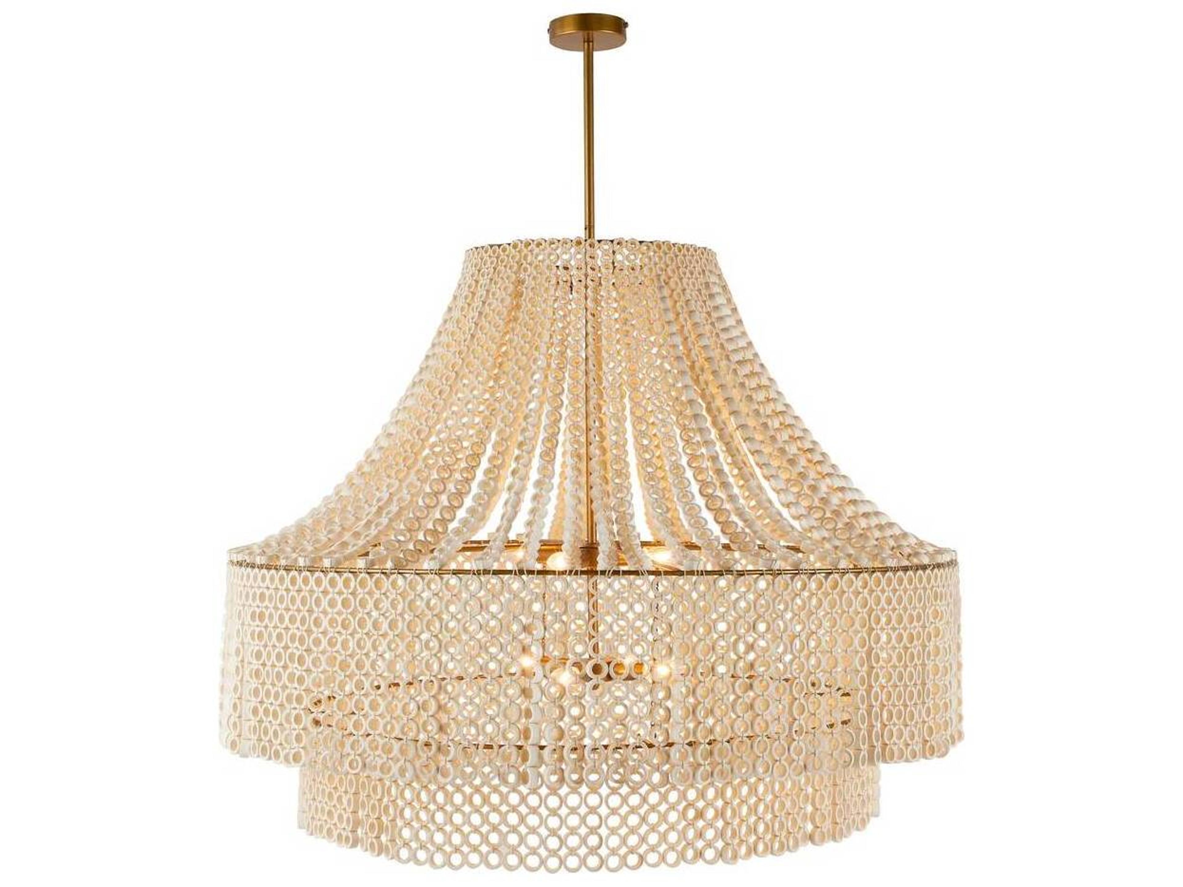 Hannie Large Chandelier In White Beechwood