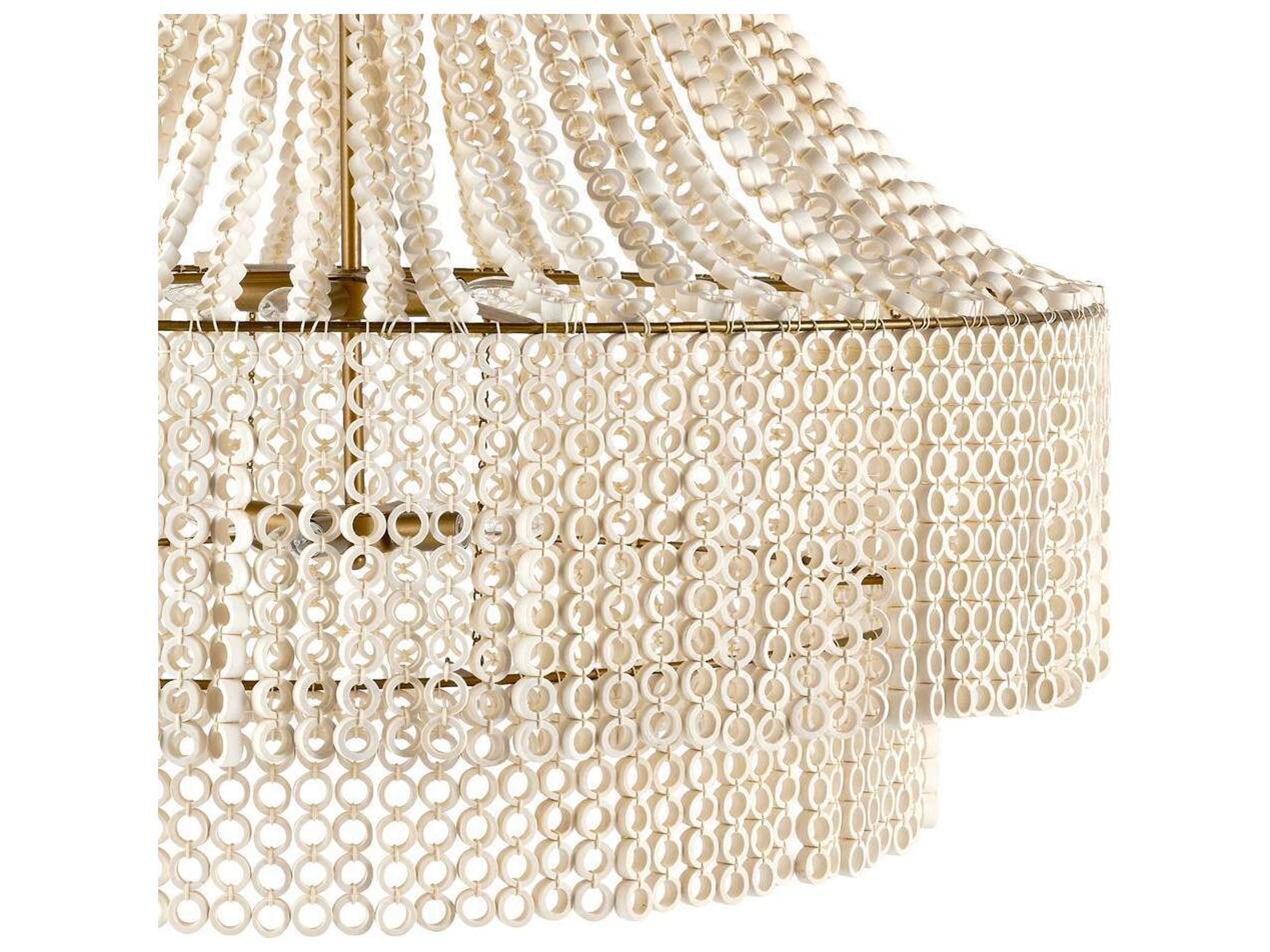 Arteriors Home Hannie 8-Light White Antique Brass Chandelier