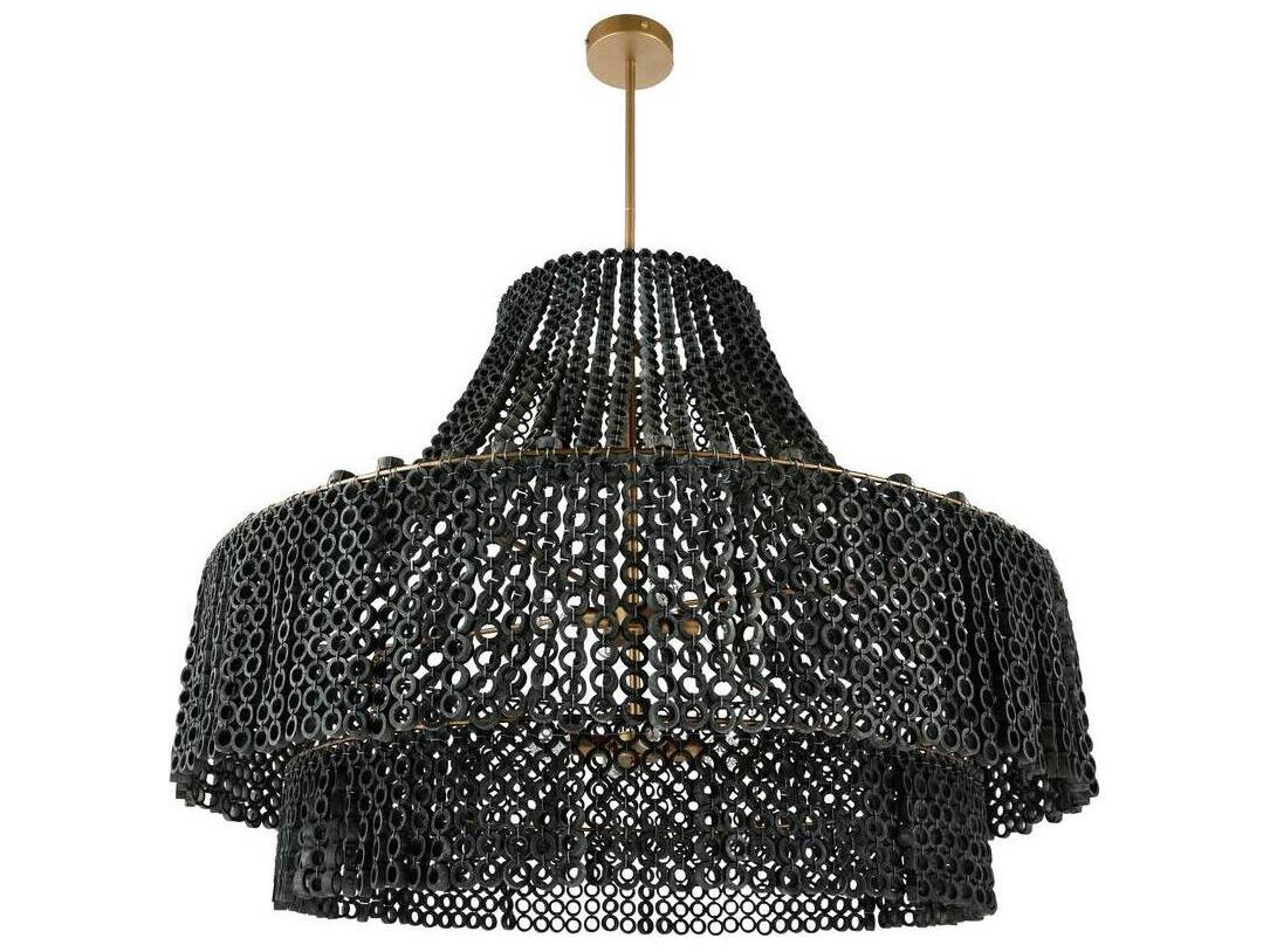 Arteriors Home Hannie 8-Light Gray Wash Antique Brass Chandelier