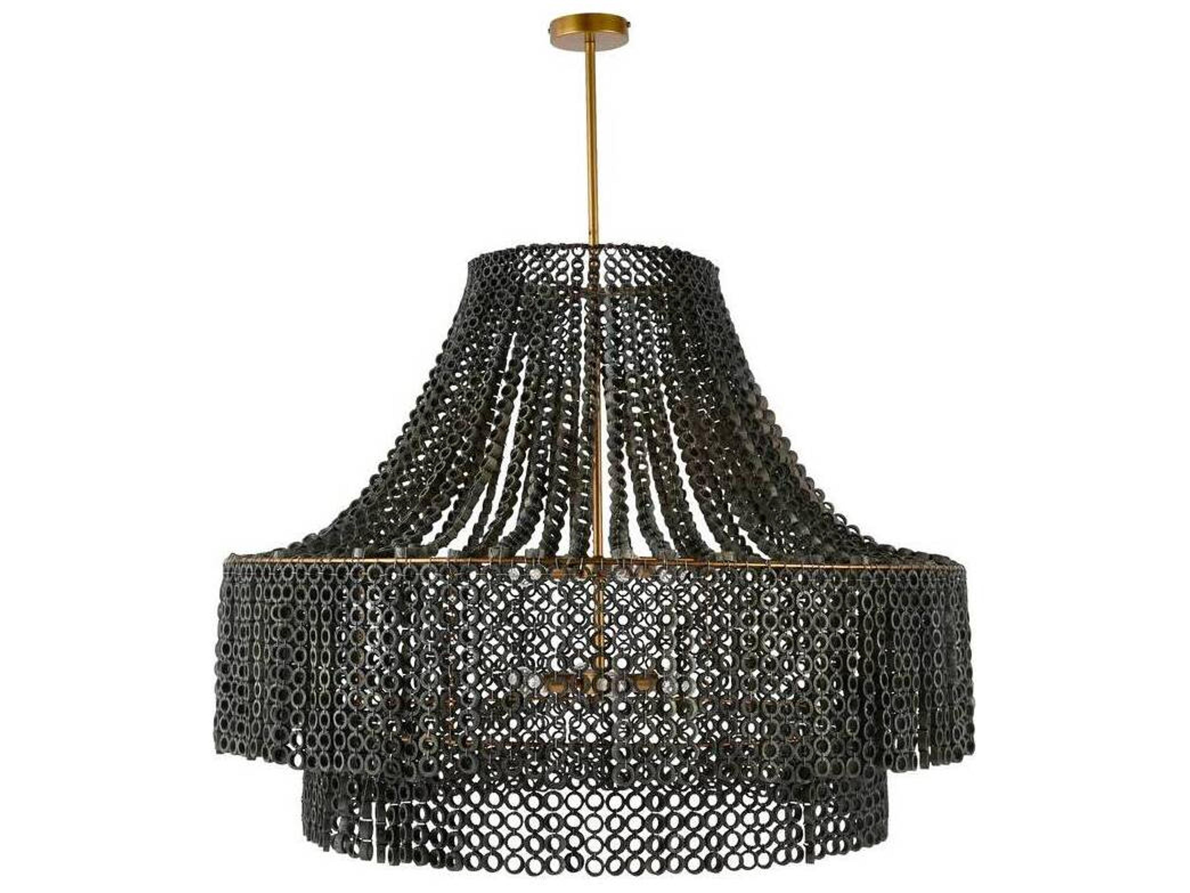 Arteriors Home Hannie 8-Light Gray Wash Antique Brass Chandelier