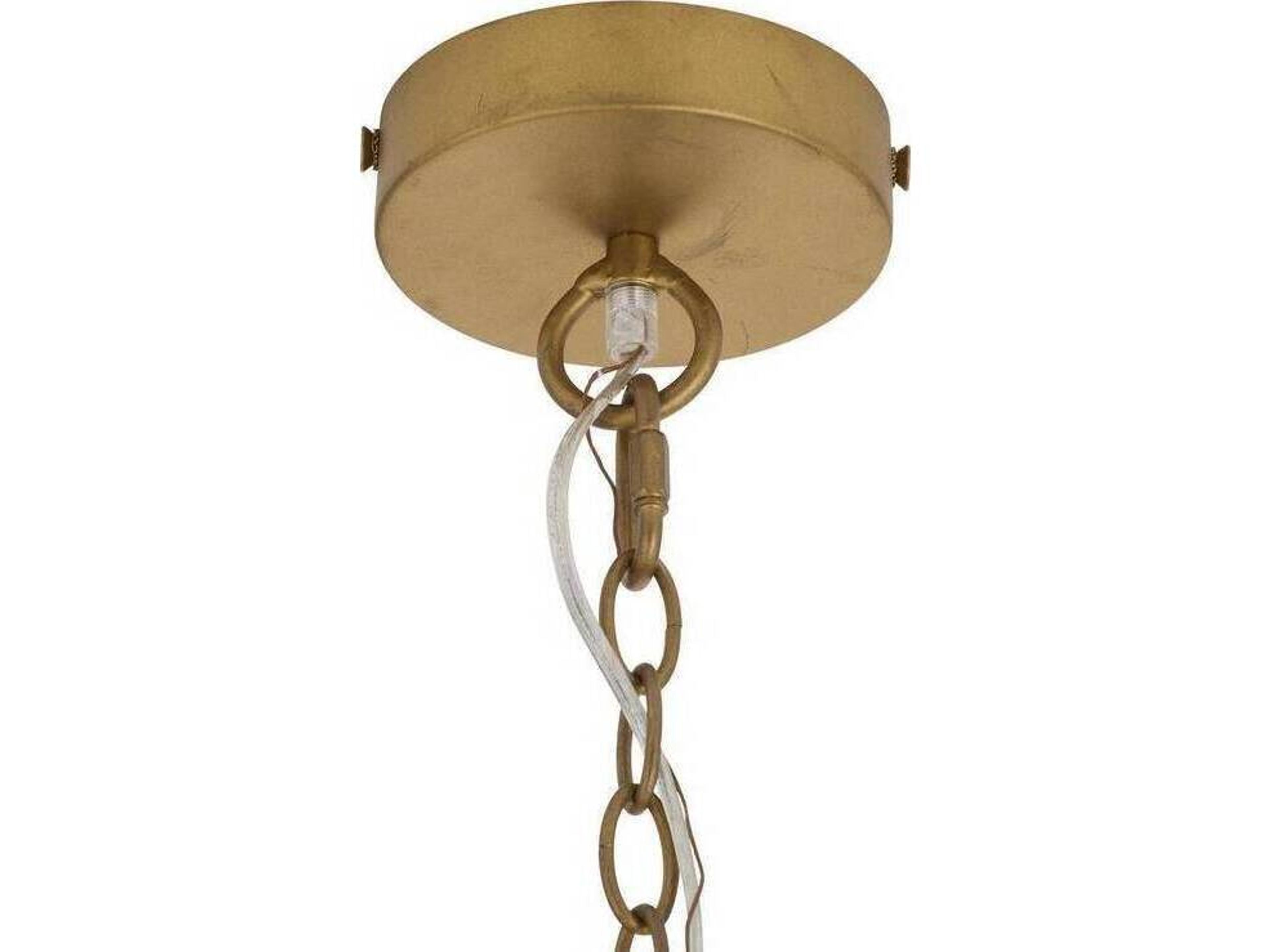 Arteriors Home Bilal 8-Light Ivory Antique Brass White Gold Chandelier