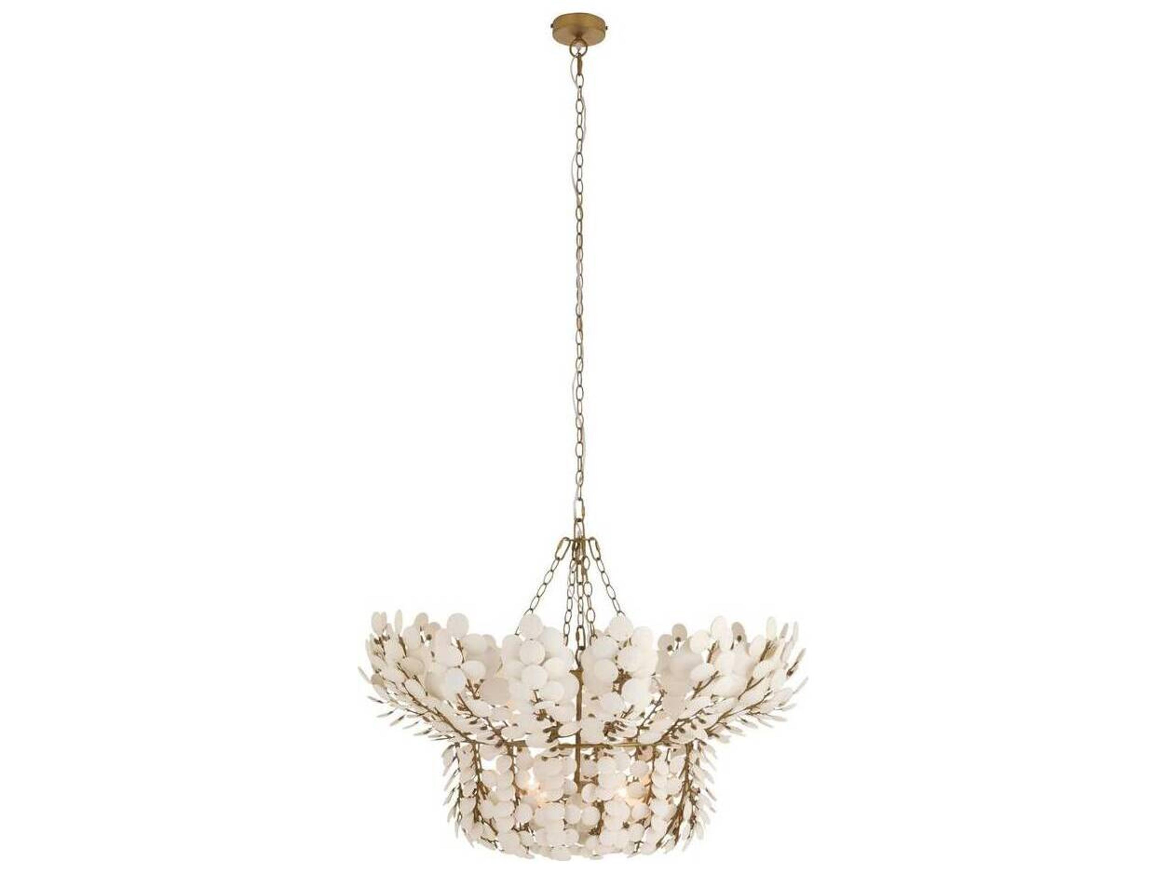 Arteriors Home Bilal 8-Light Ivory Antique Brass White Gold Chandelier