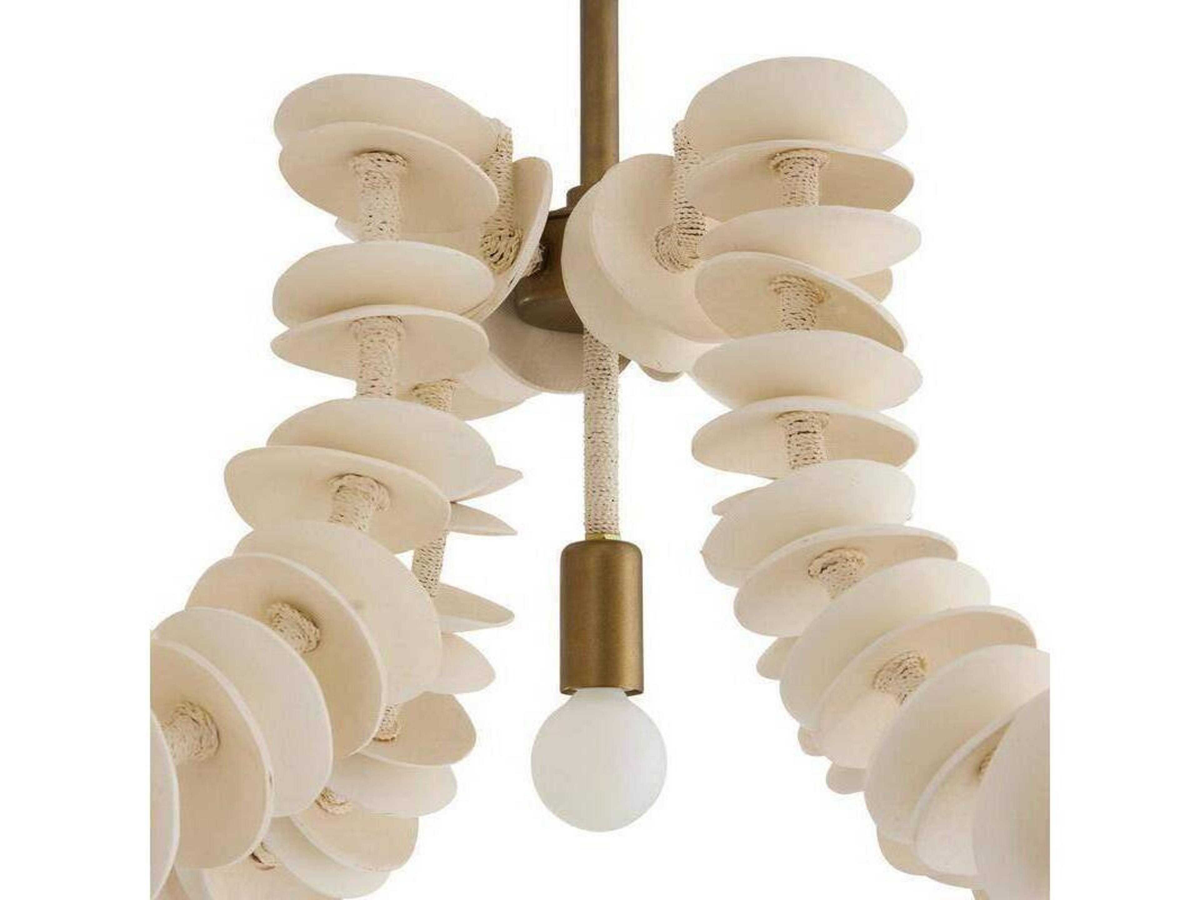 Arteriors Home Kalama Arteriors Home 8-Light Ivory Antique Brass White Gold Island Pendant