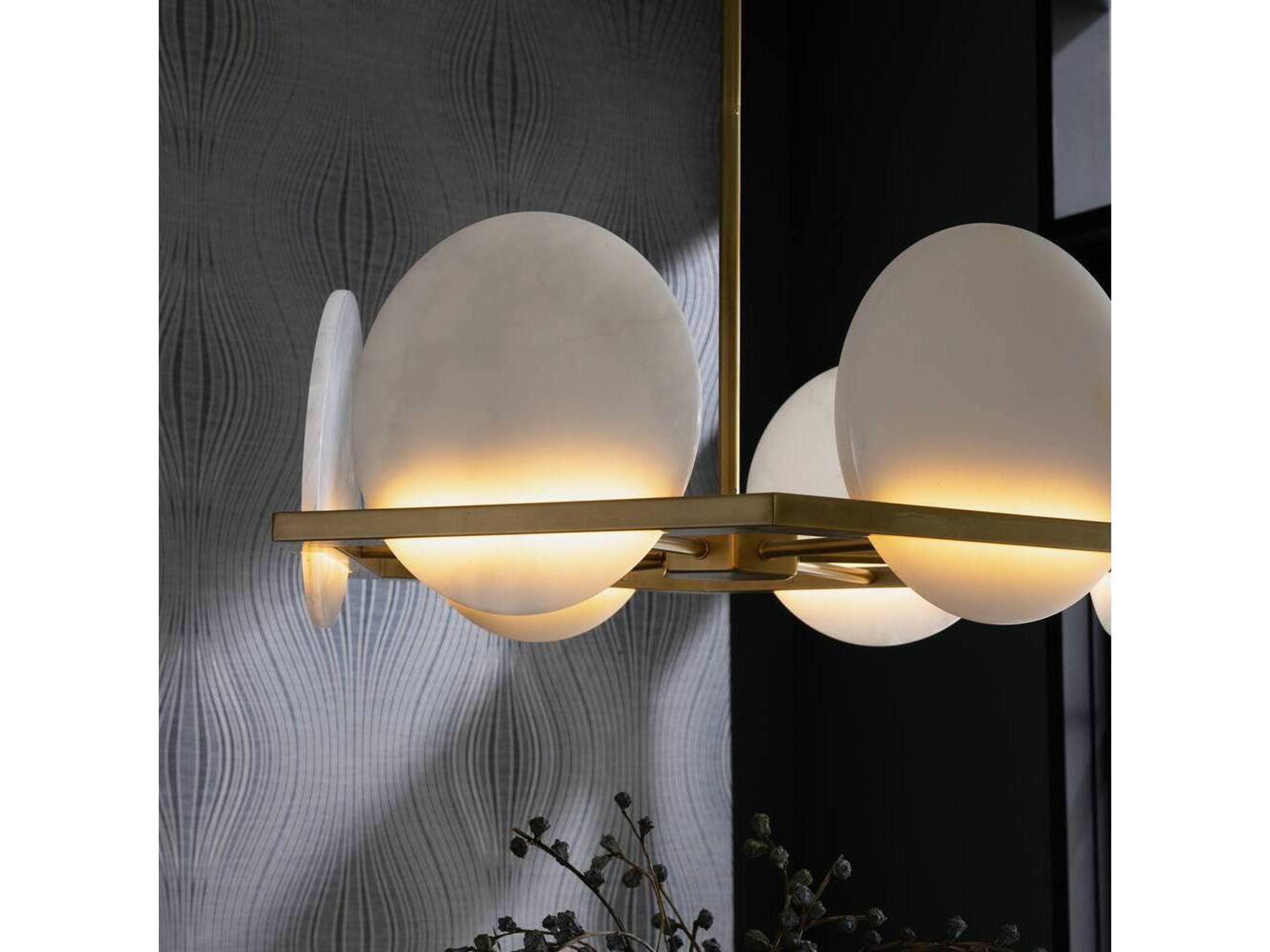 Arteriors Home 6-Light White Brass Geometric Pendant