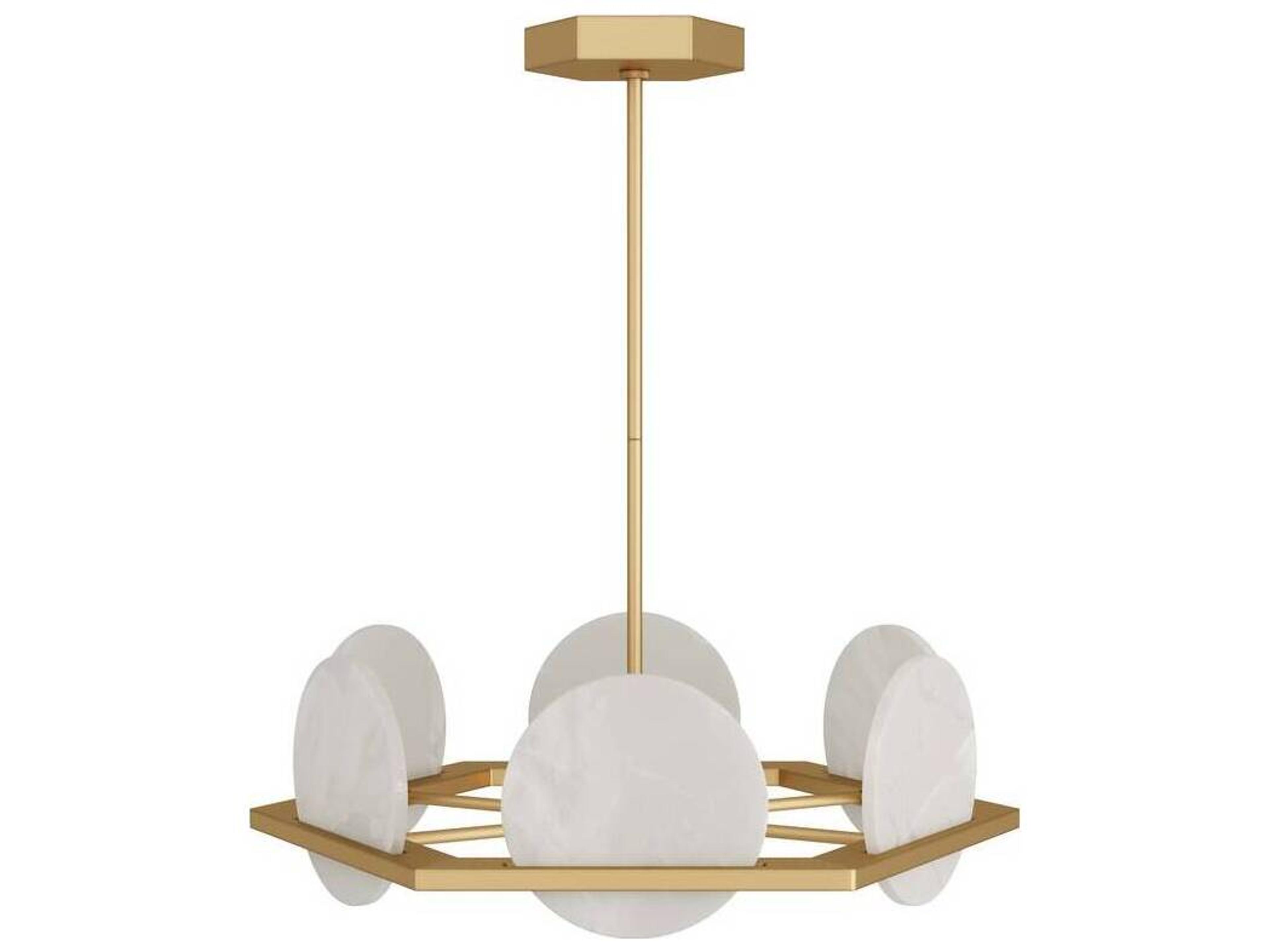 Arteriors Home 6-Light White Brass Geometric Pendant