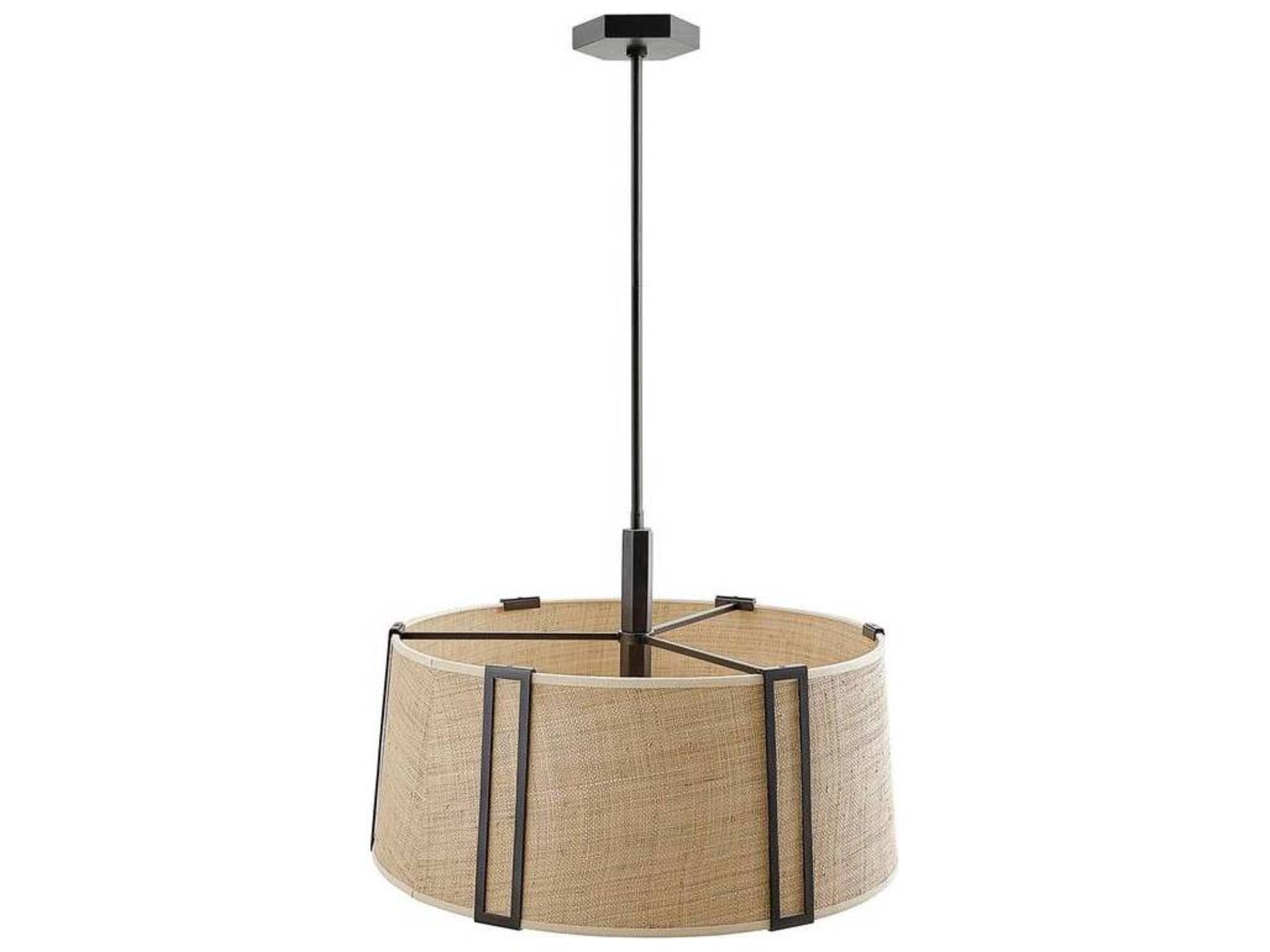 Arteriors Home Amida 3-Light English Bronze Natural Drum Pendant