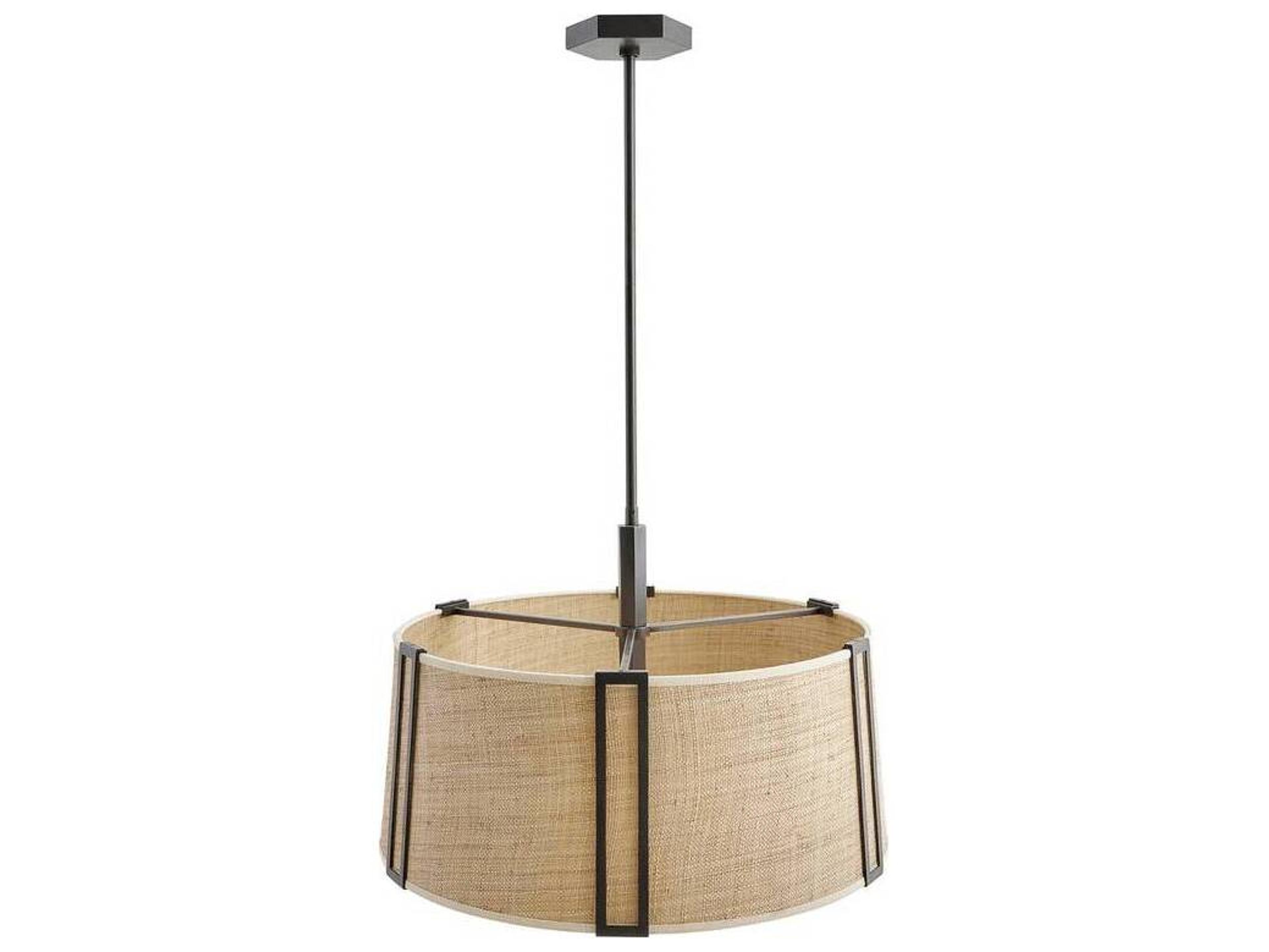 Arteriors Home Amida 3-Light English Bronze Natural Drum Pendant