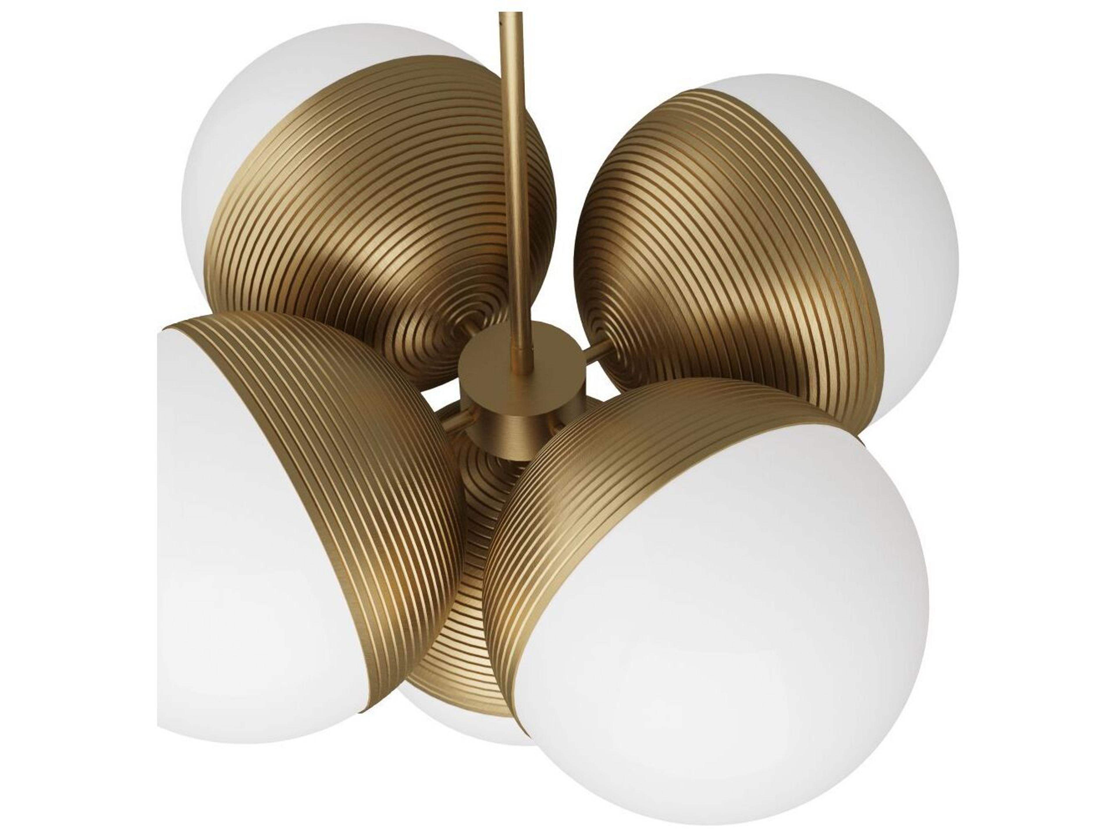 Arteriors Home Baptiste 5-Light Antique Brass Opal Globe Pendant