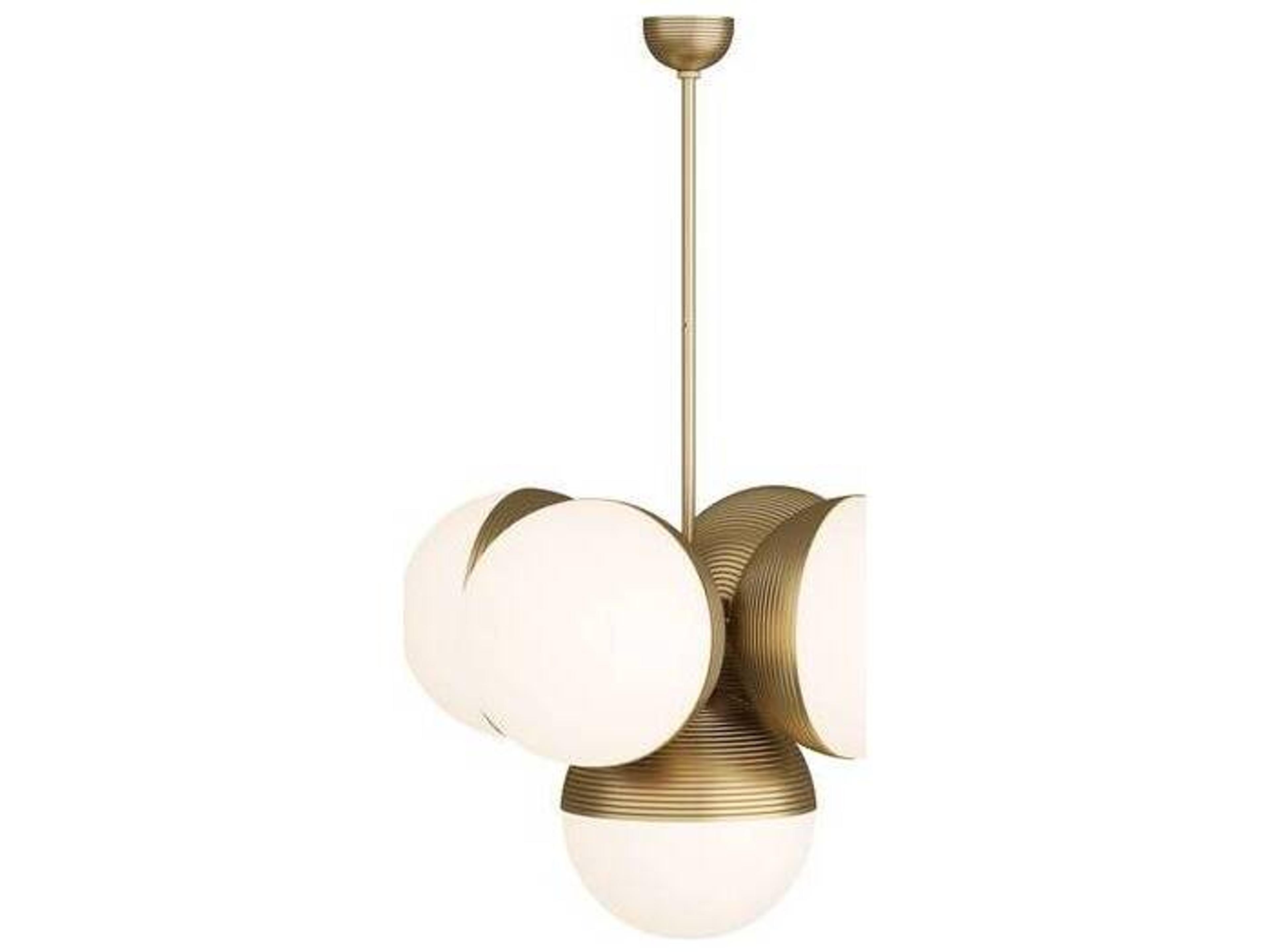 Arteriors Home Baptiste 5-Light Antique Brass Opal Globe Pendant