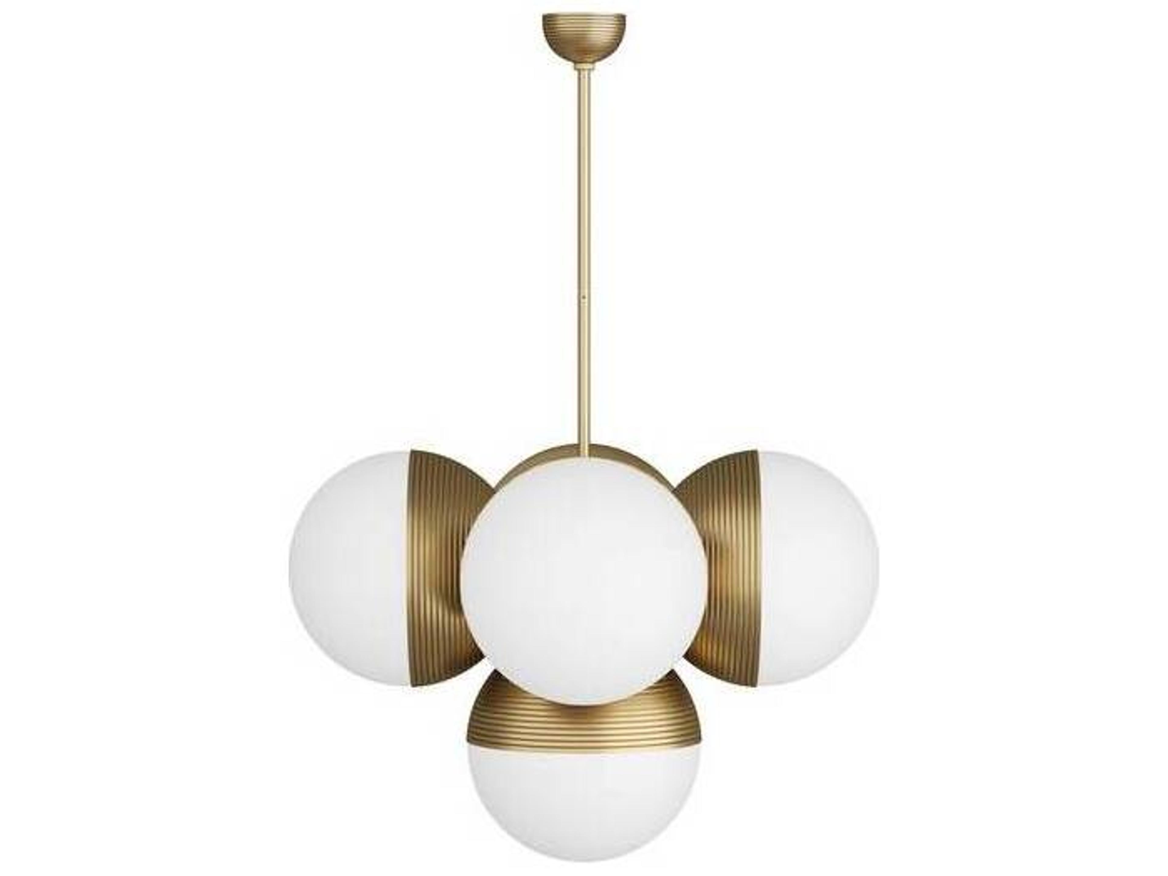 Arteriors Home Baptiste 5-Light Antique Brass Opal Globe Pendant