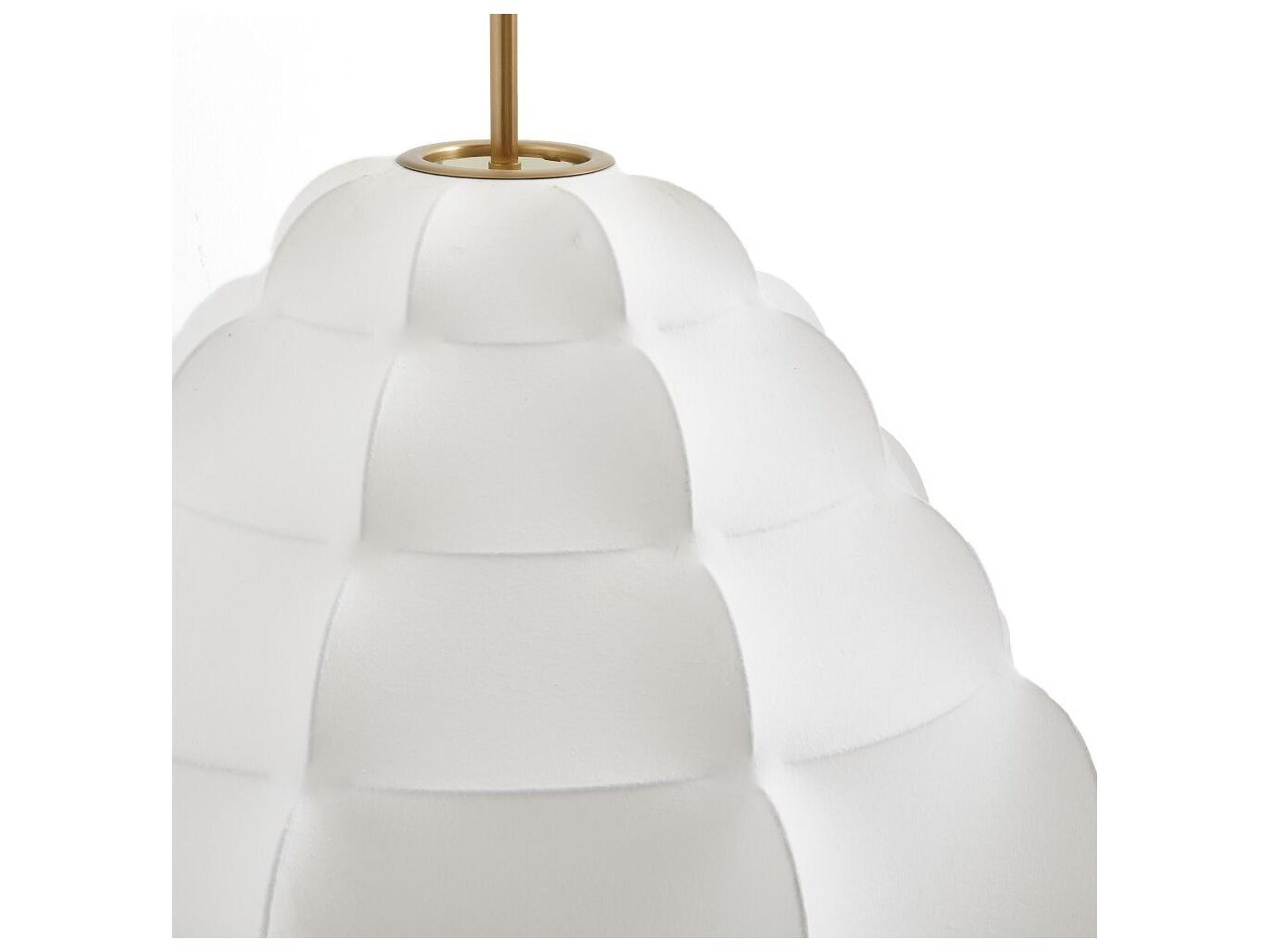 Arteriors Home Yahara 1-Light Ivory Antique Brass White Pendant