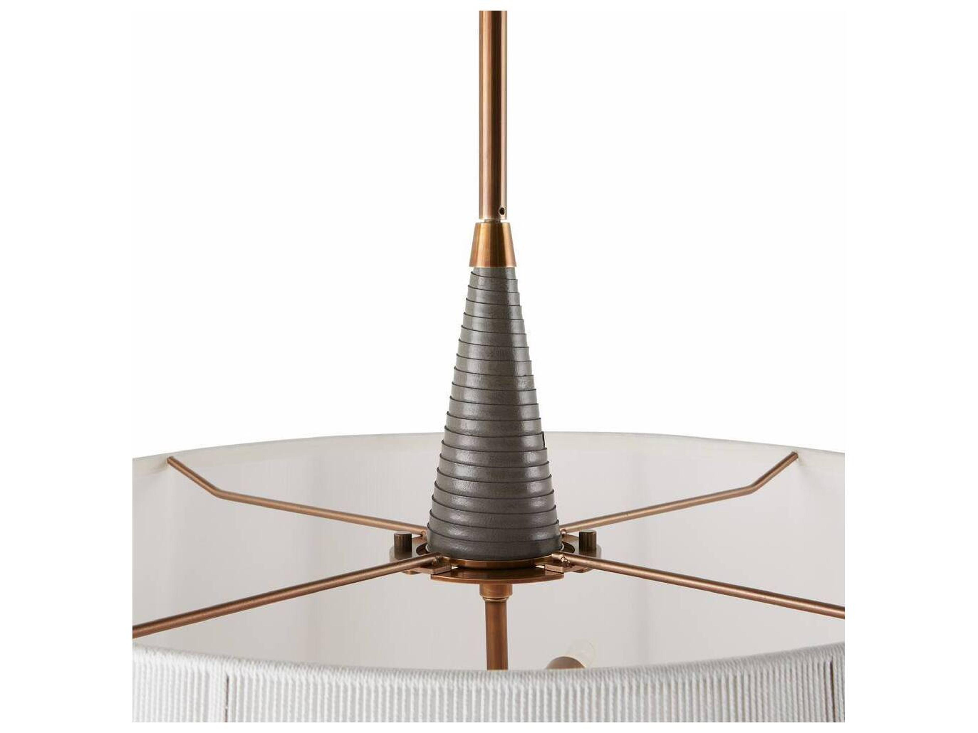 Arteriors Home Middlebury 6-Light White Graphite Drum Pendant