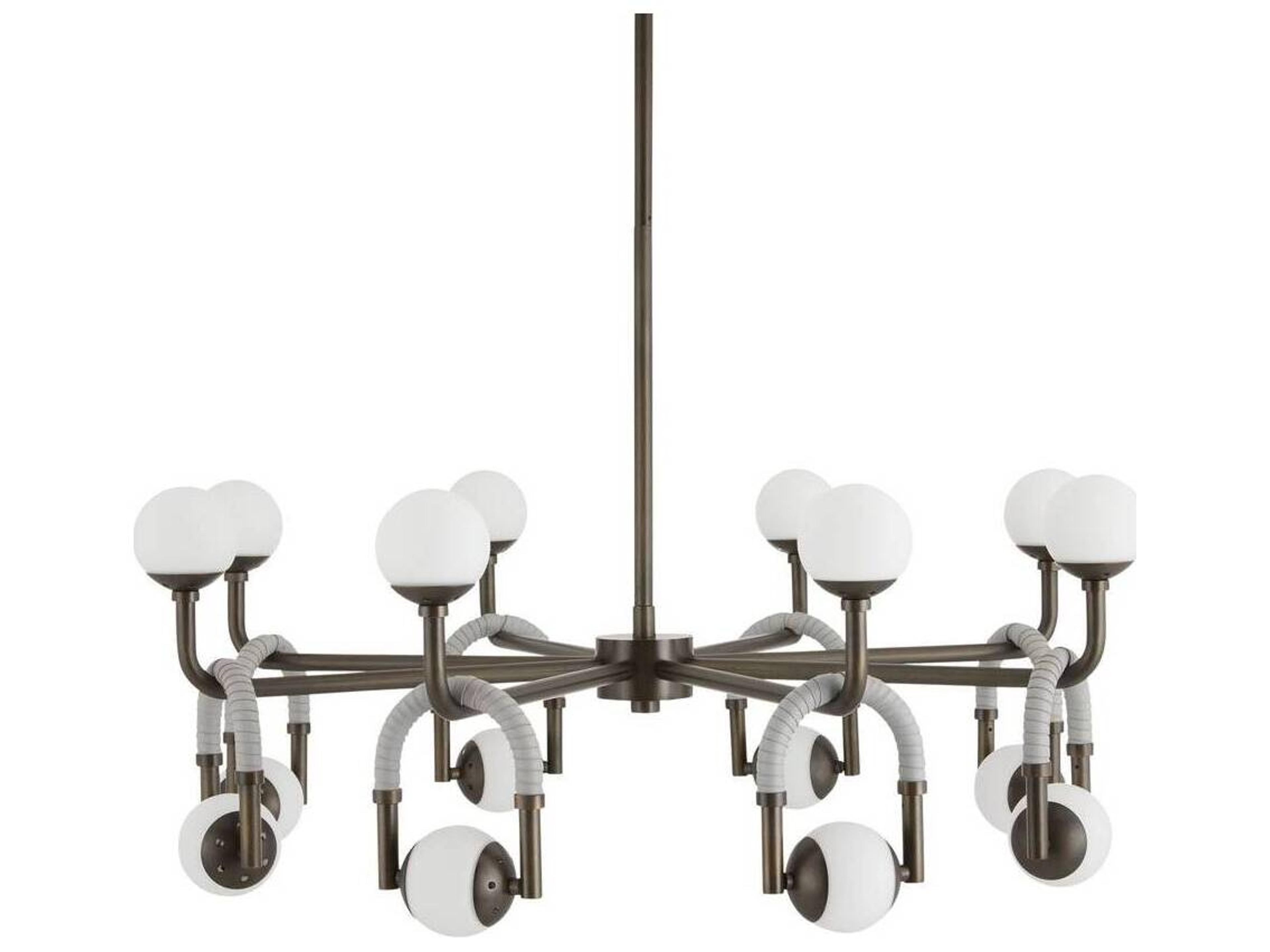 Arteriors Home Hollins 8-Light Opal English Bronze Globe Chandelier