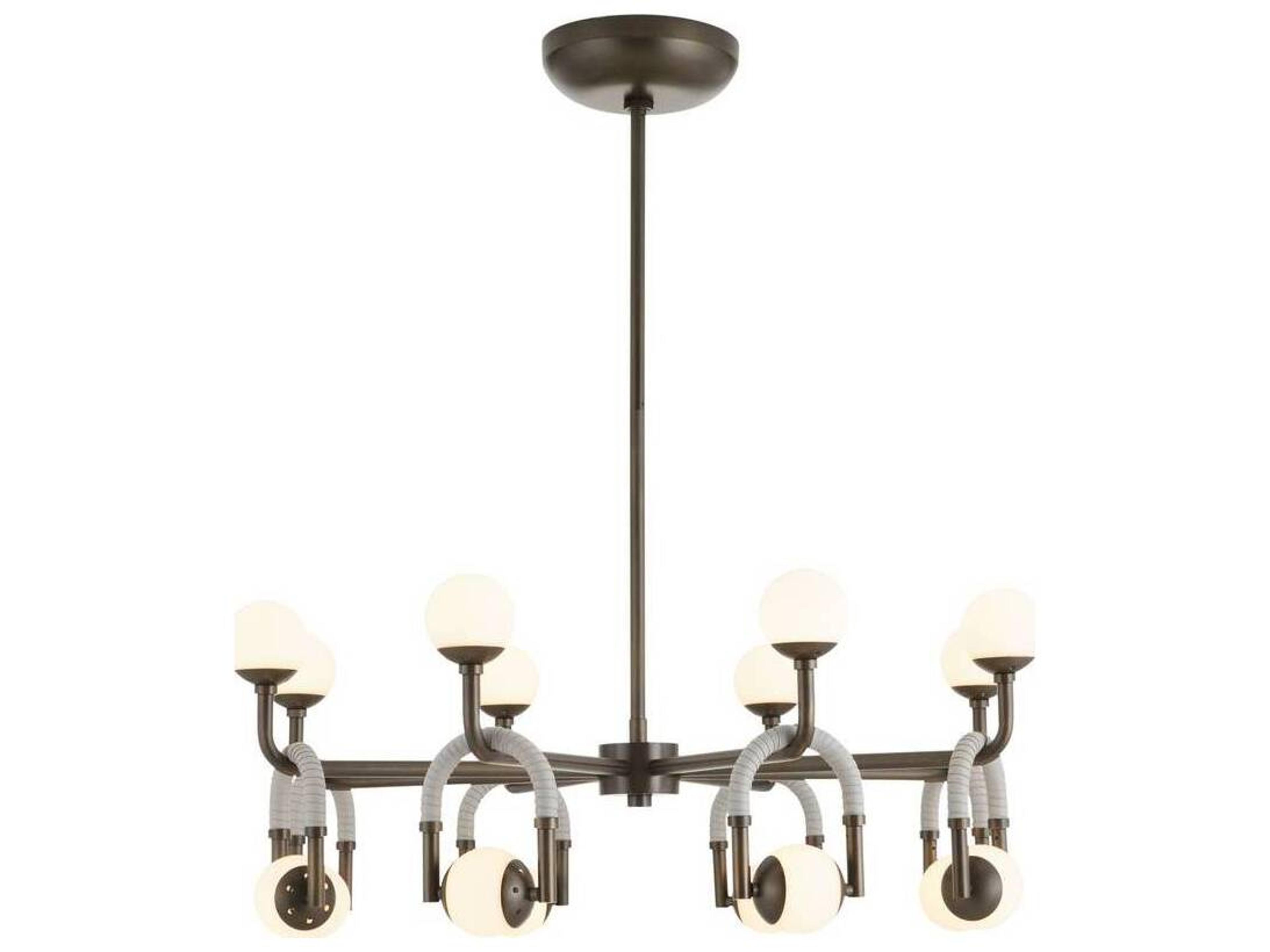Arteriors Home Hollins 8-Light Opal English Bronze Globe Chandelier