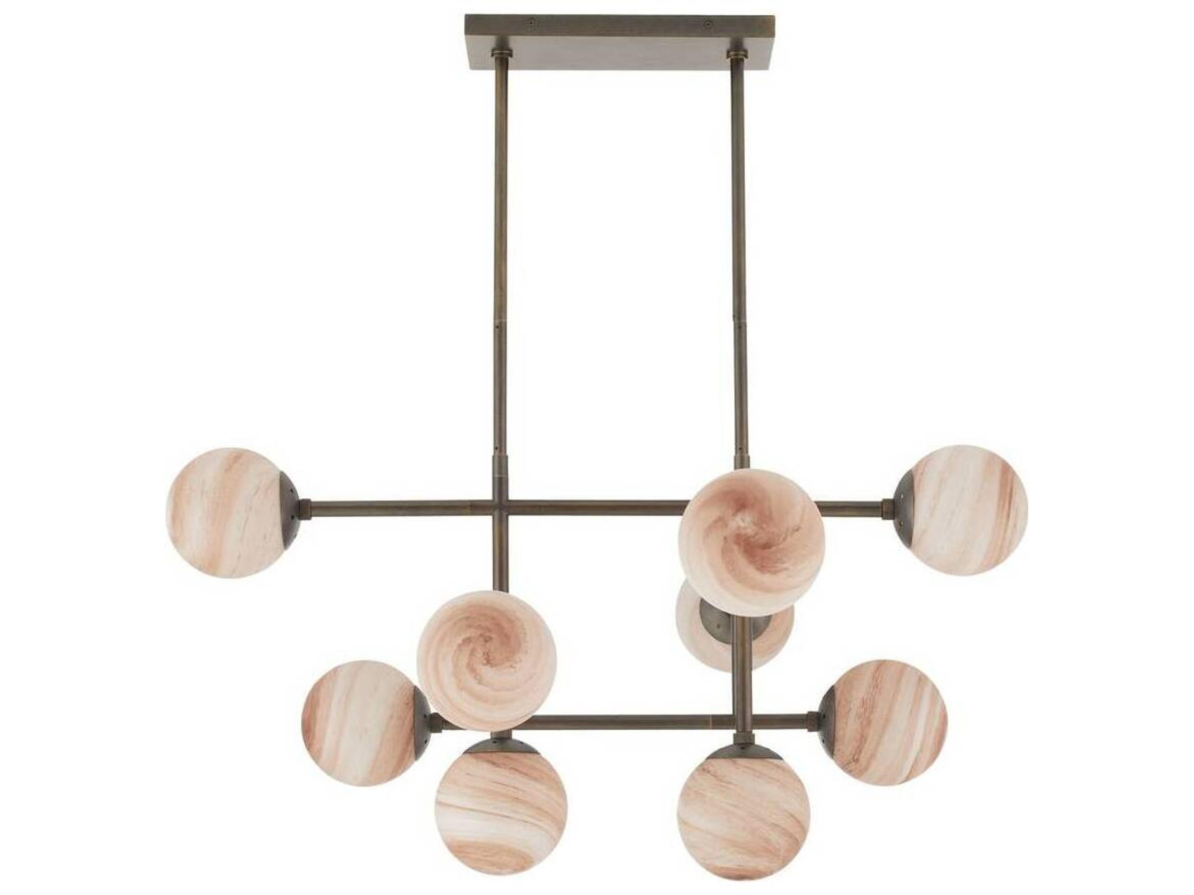 Hadden Linear Chandelier Bronze and Glass