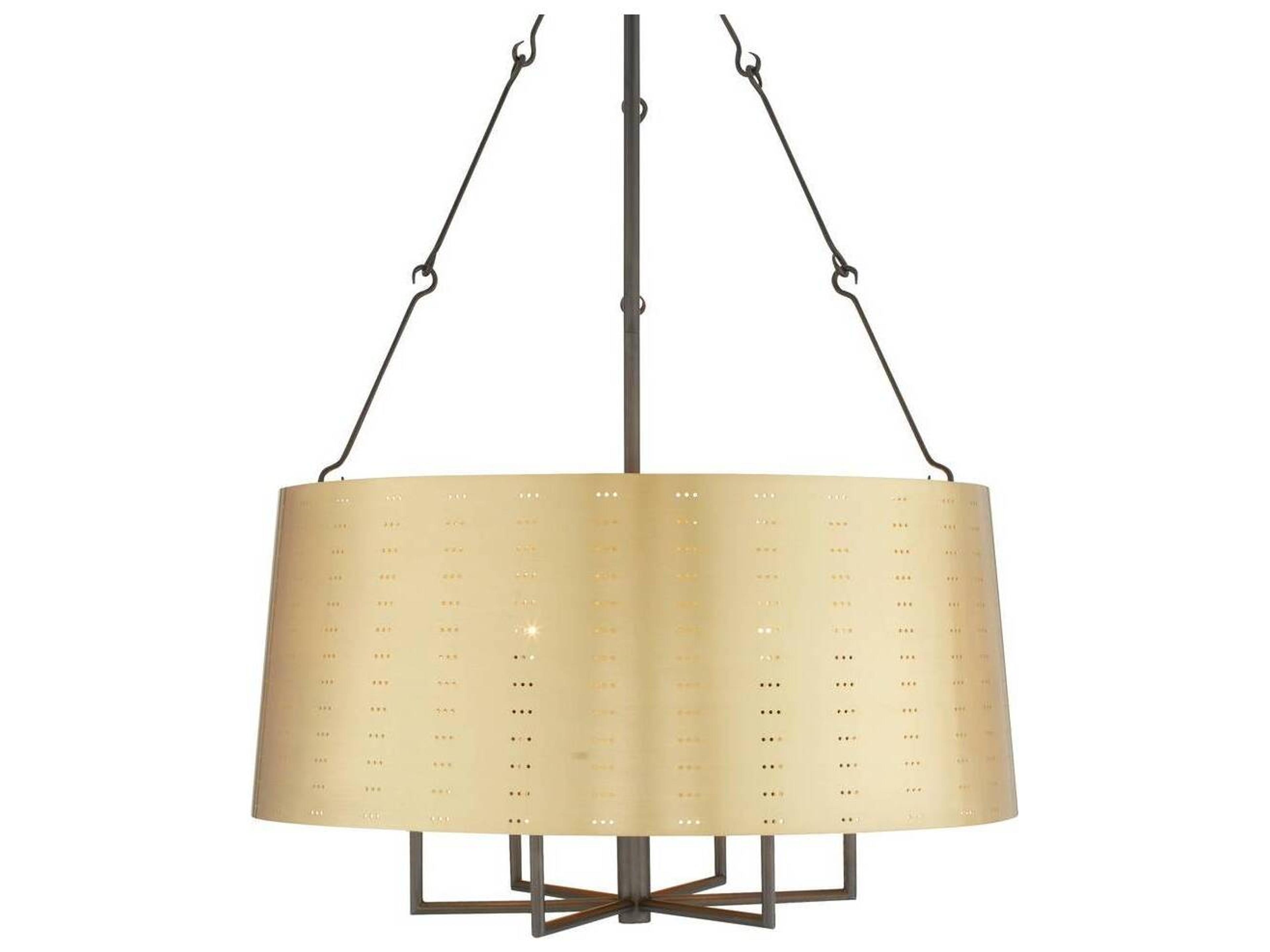 Arteriors Home Felipe 6-Light Antique Brass English Bronze Drum Chandelier