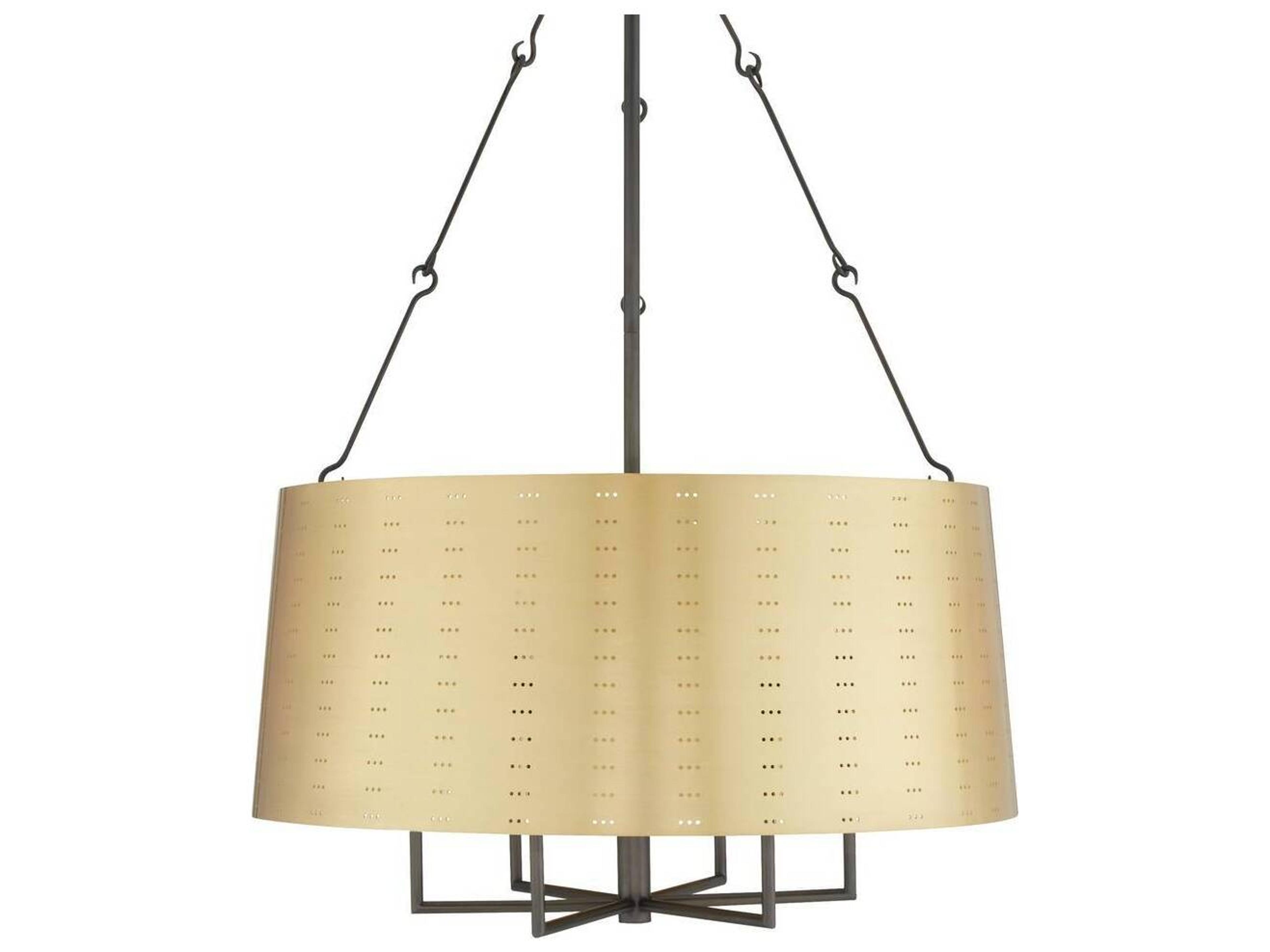 Arteriors Home Felipe 6-Light Antique Brass English Bronze Drum Chandelier