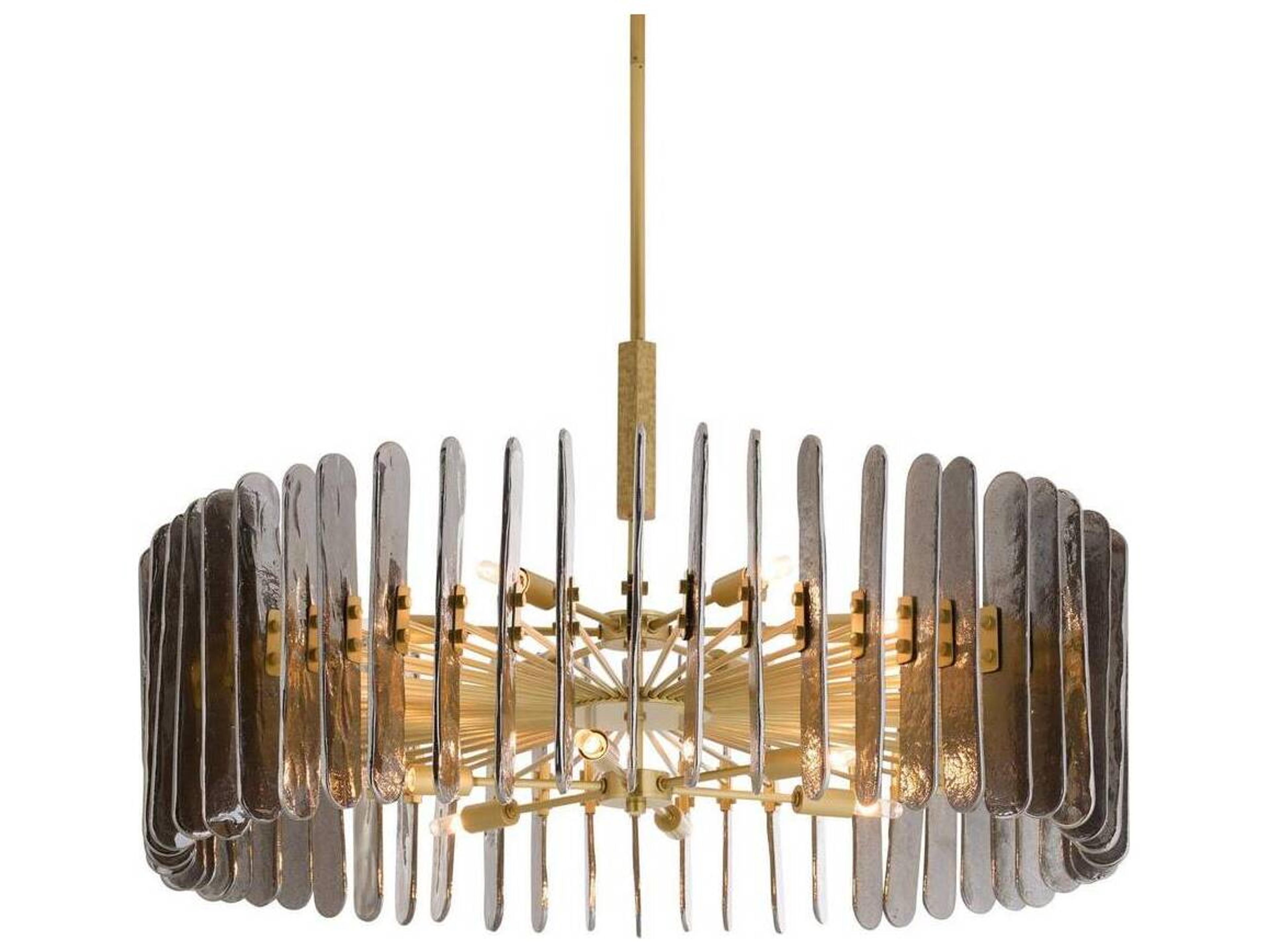Arteriors Home Klaus 12-Light Smoke Antique Brass Gray Gold Sputnik Chandelier