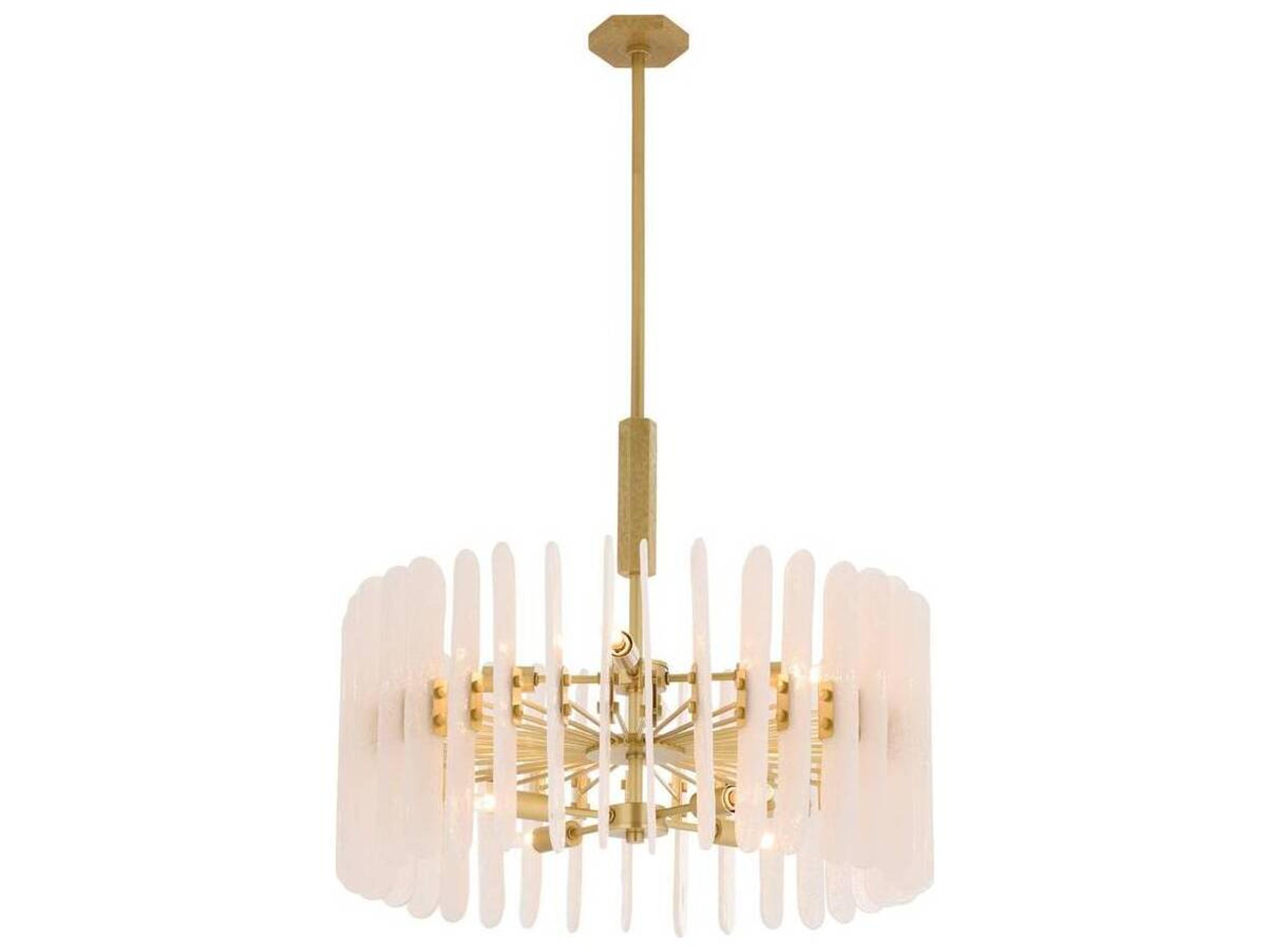 Arteriors Home Klaus 8-Light Clear Antique Brass Gold Sputnik Chandelier