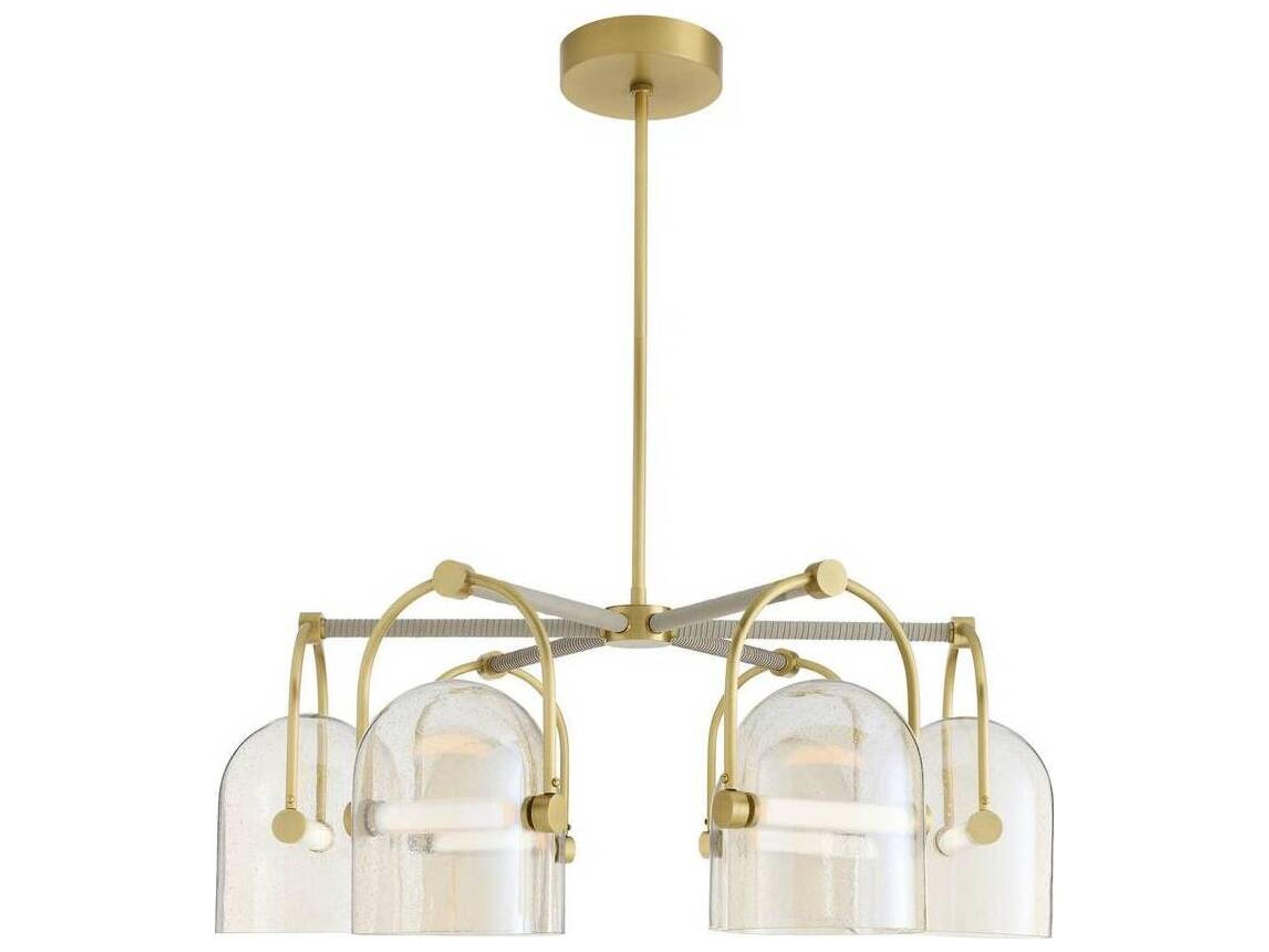 Arteriors Home Smoke Seeded Glass Brass Dome Chandelier