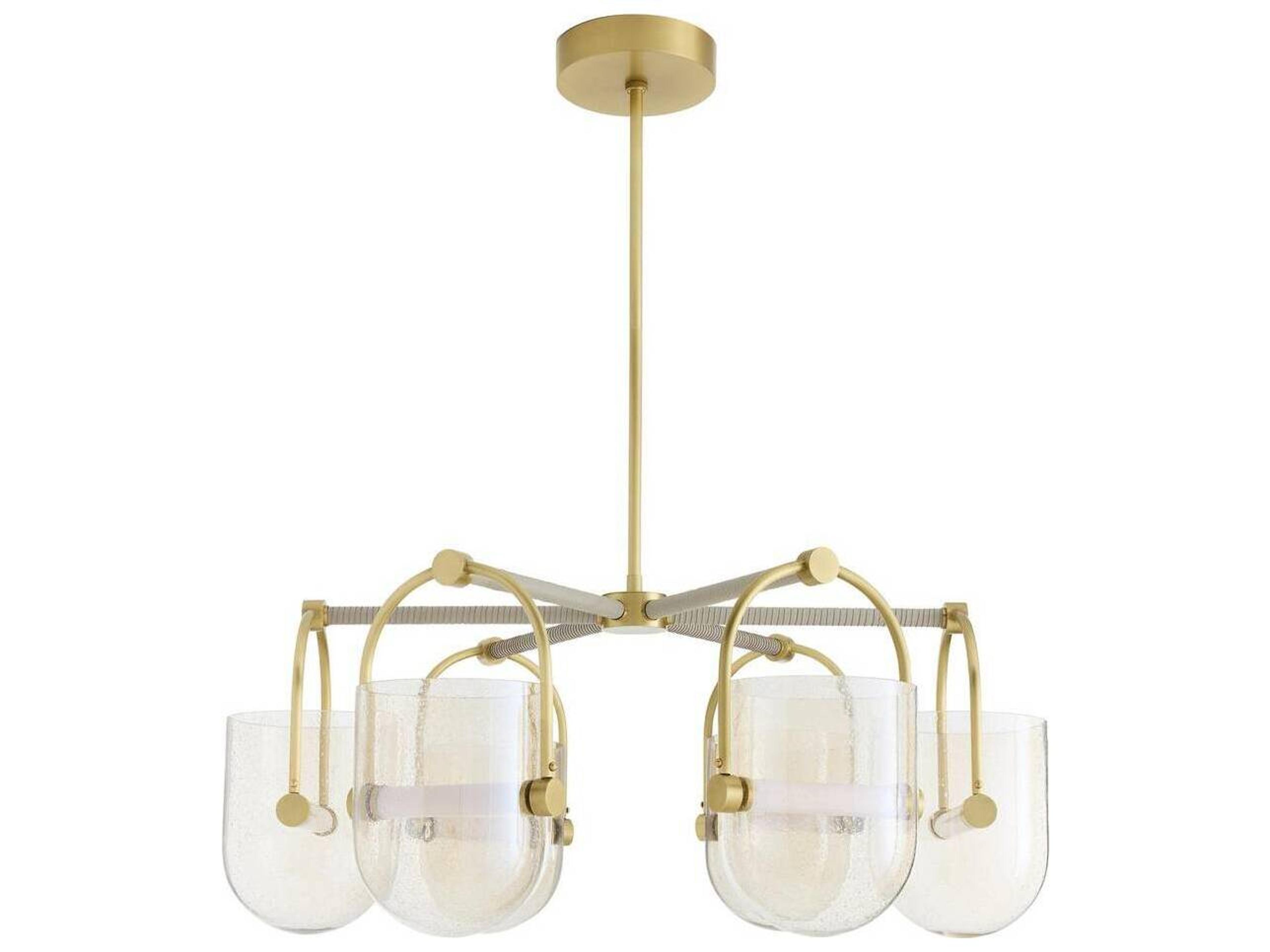 Arteriors Home Smoke Seeded Glass Brass Dome Chandelier
