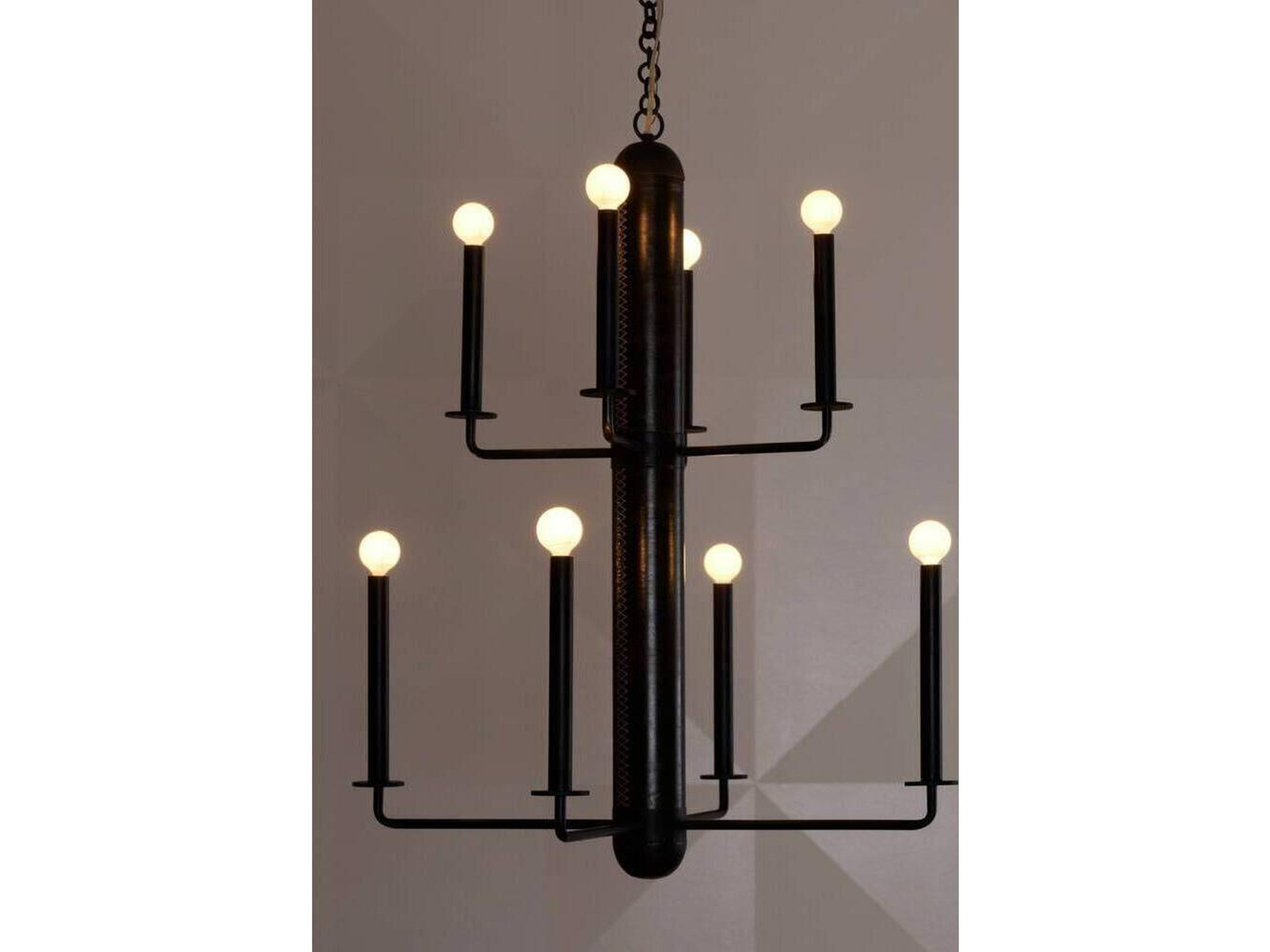 Arteriors Home 8-Light Ore Black Candelabra Tiered Chandelier