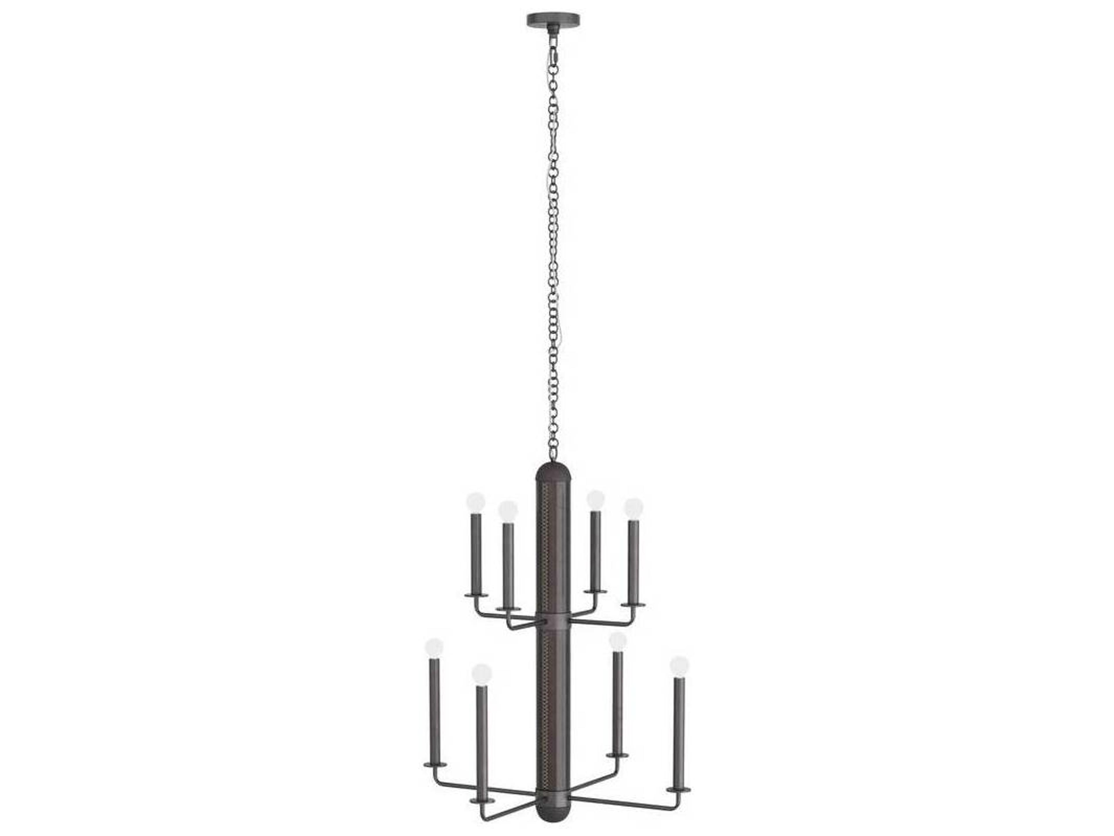 Arteriors Home 8-Light Ore Black Candelabra Tiered Chandelier