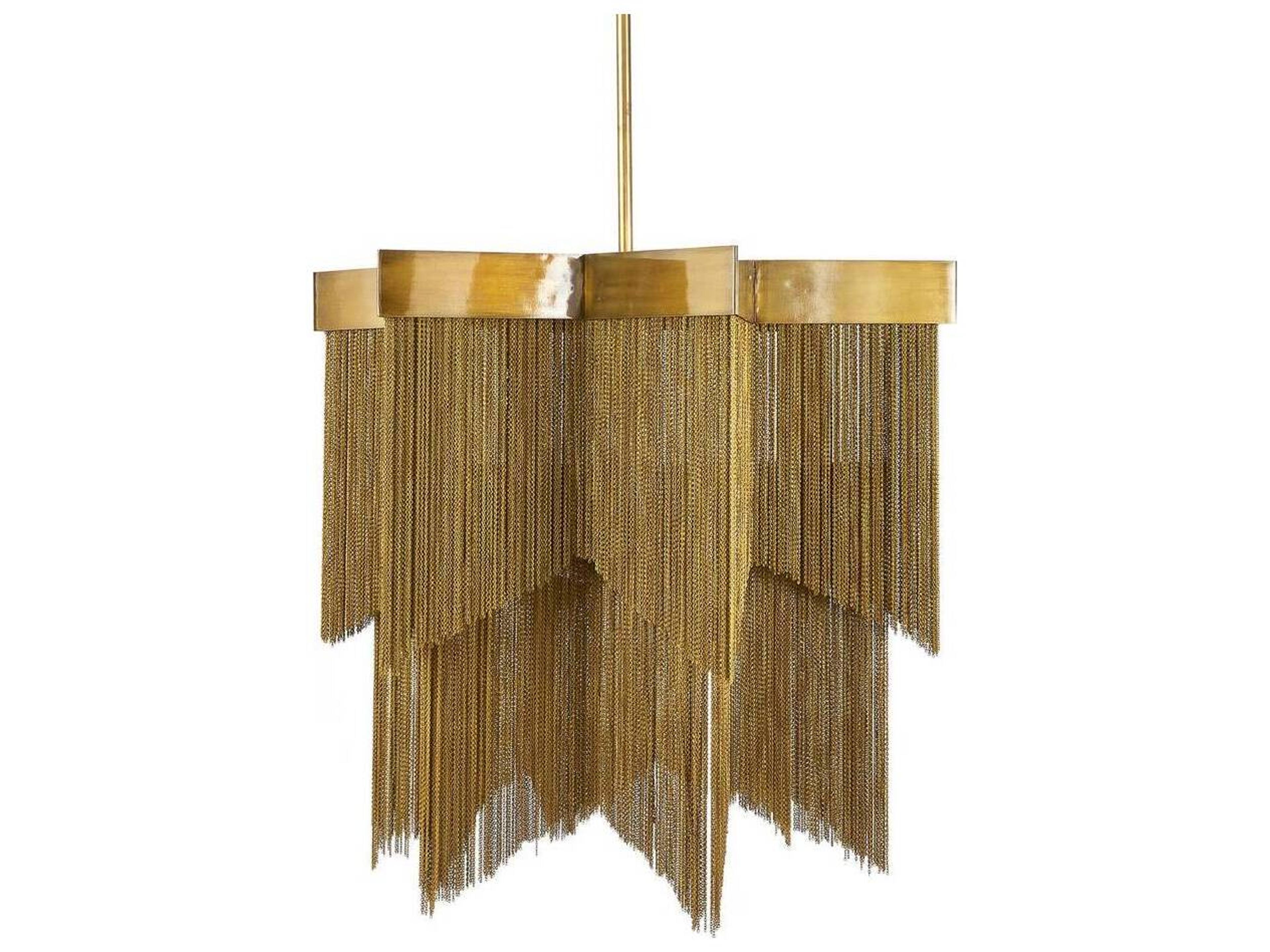 Arteriors Home Bridget 4-Light Vintage Brass Tiered Chandelier