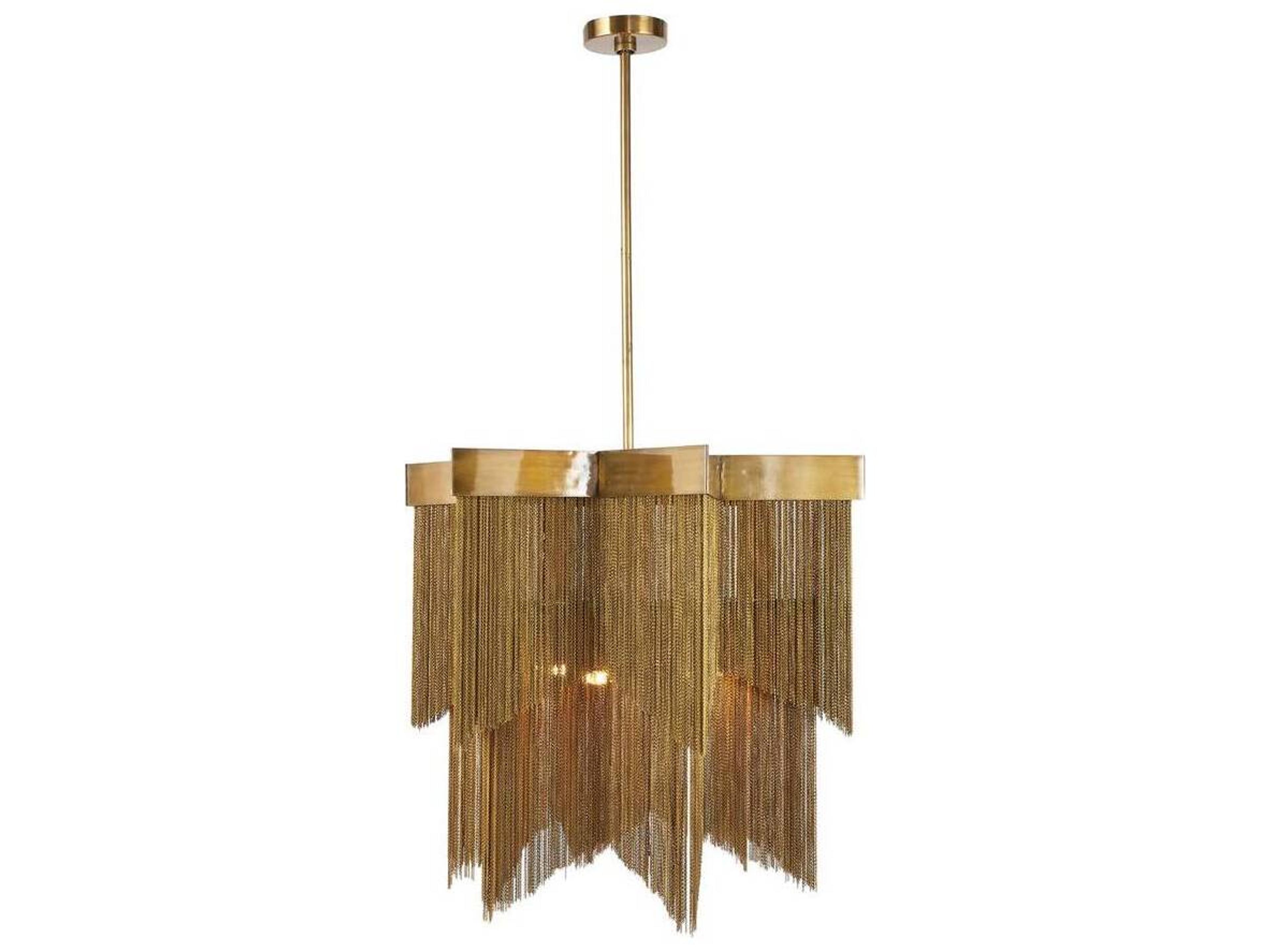 Bridget Chandelier Vintage Brass Waterfall