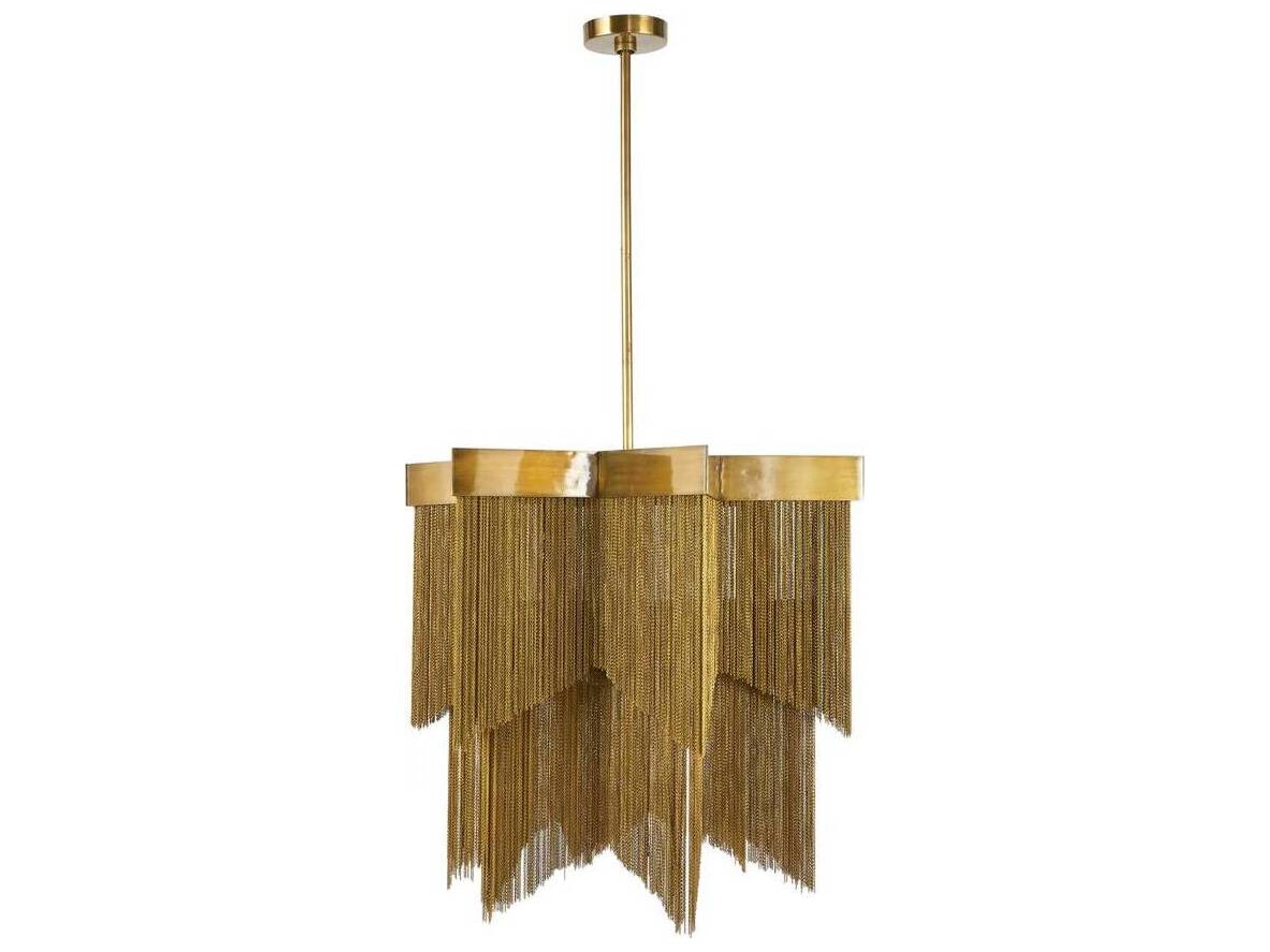 Arteriors Home Bridget 4-Light Vintage Brass Tiered Chandelier