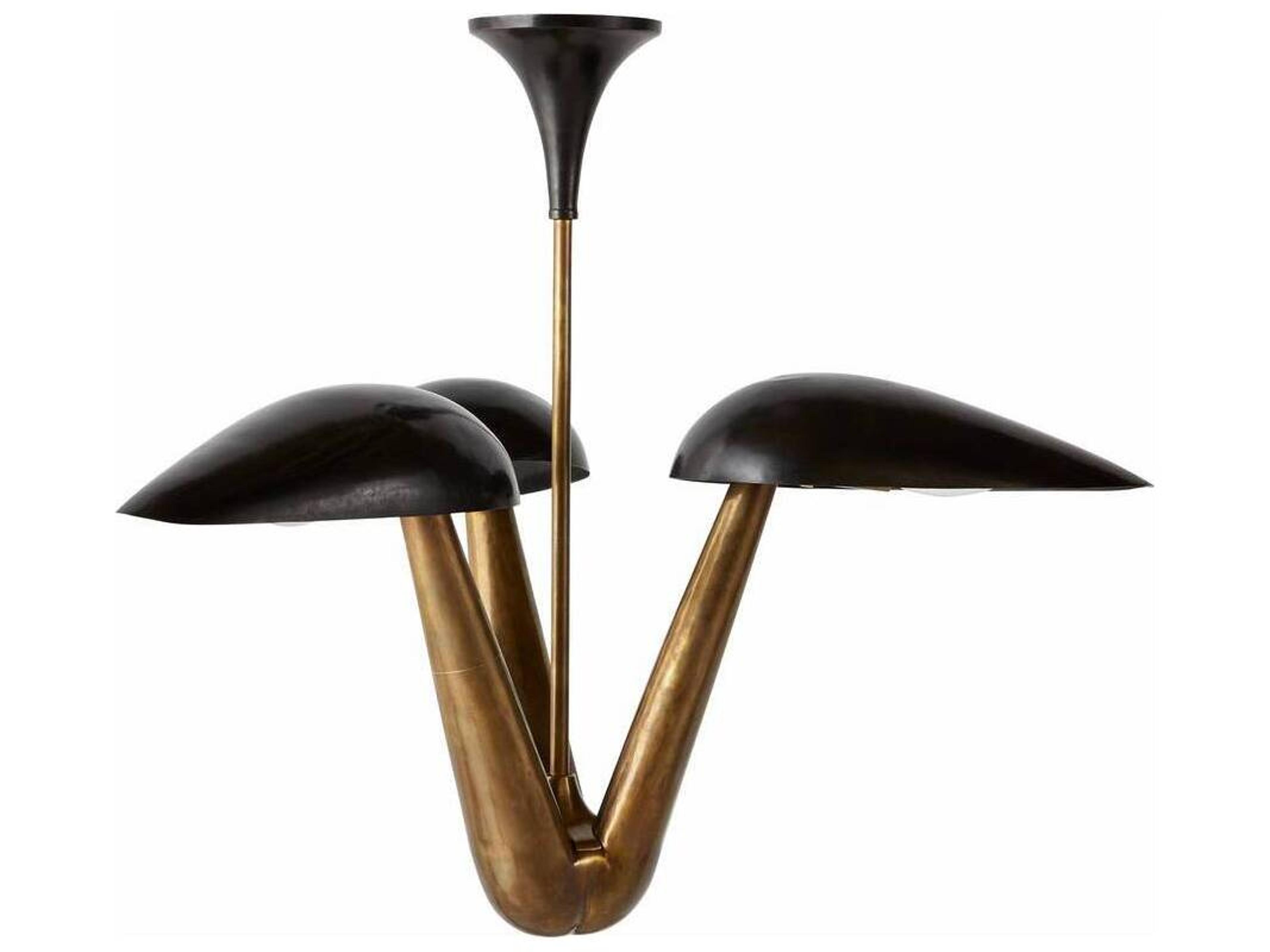 Arteriors Home Everglades 3-Light Blackened Iron Antique Brass Dome Pendant