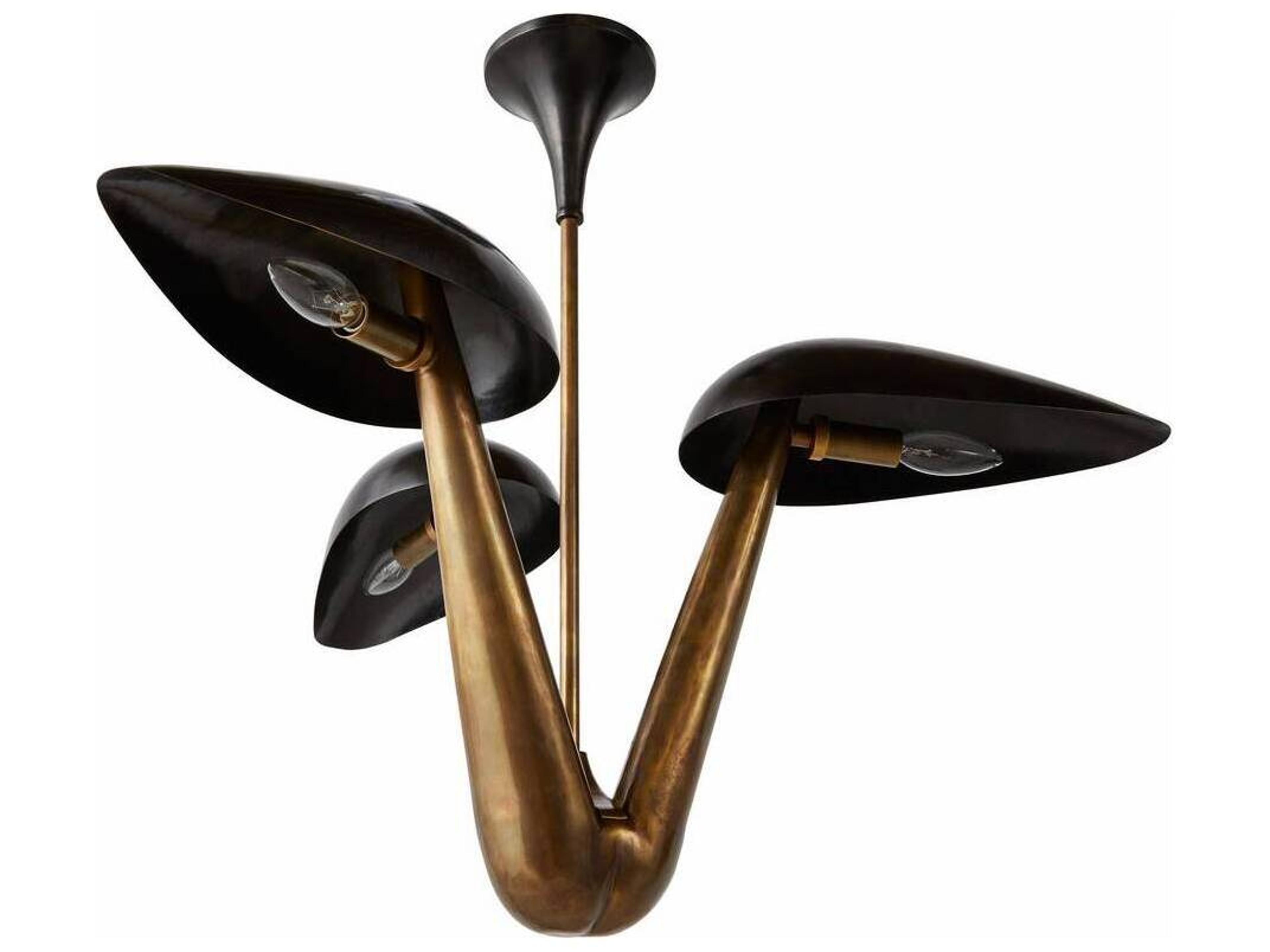 Arteriors Home Everglades 3-Light Blackened Iron Antique Brass Dome Pendant