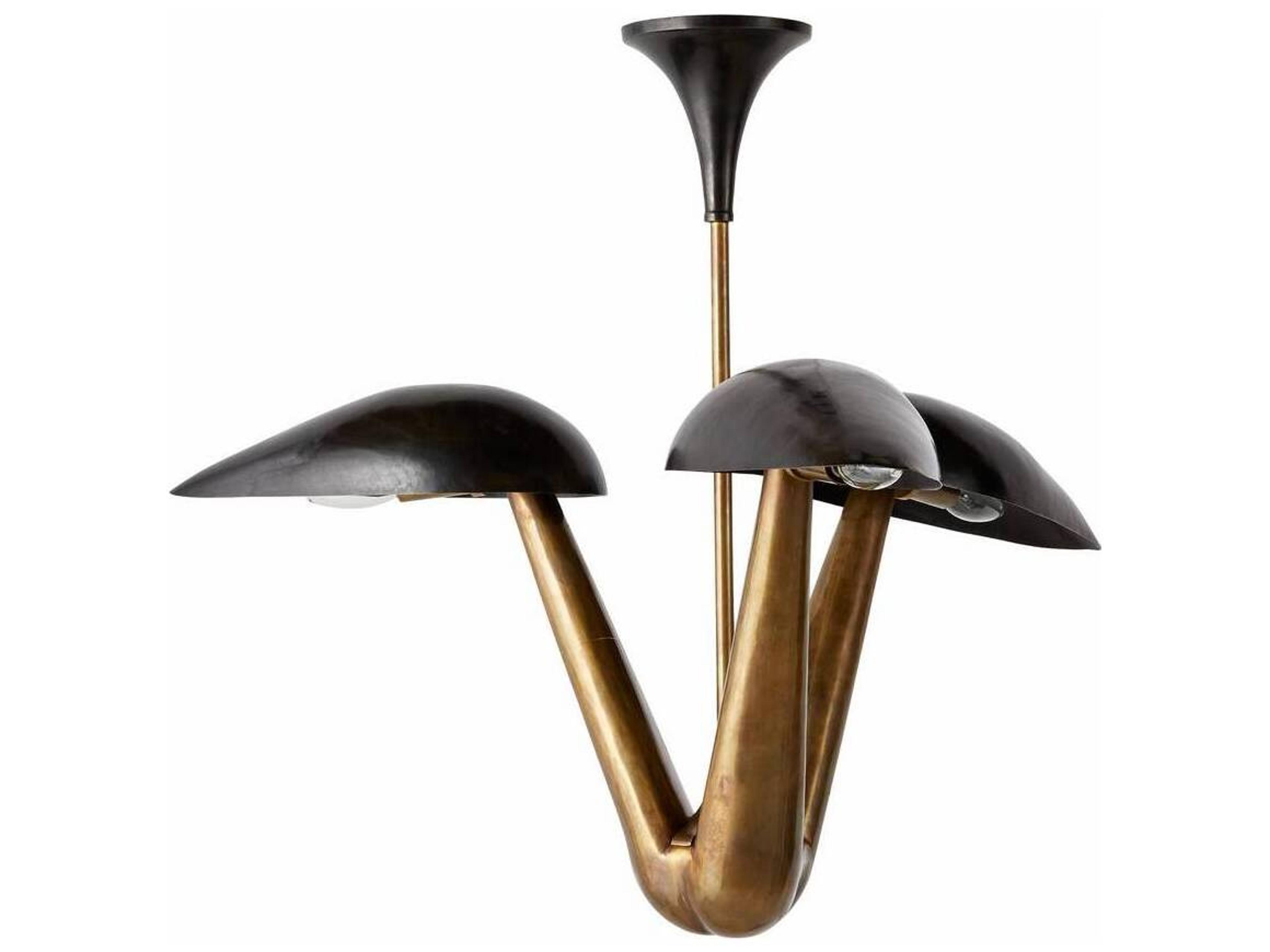 Arteriors Home Everglades 3-Light Blackened Iron Antique Brass Dome Pendant