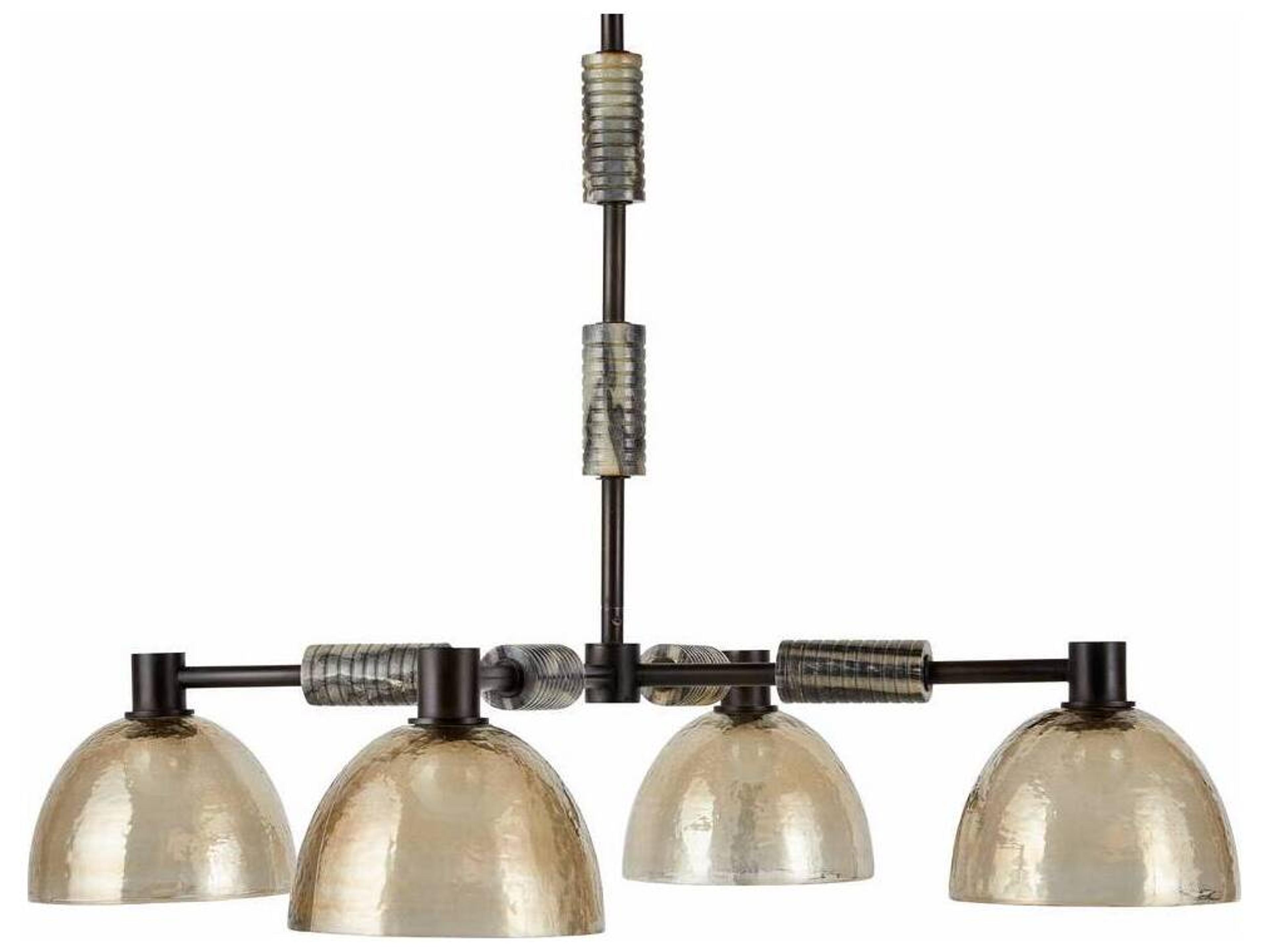 Arteriors Home Eli 4-Light Blackened Iron Smoke Dome Pendant