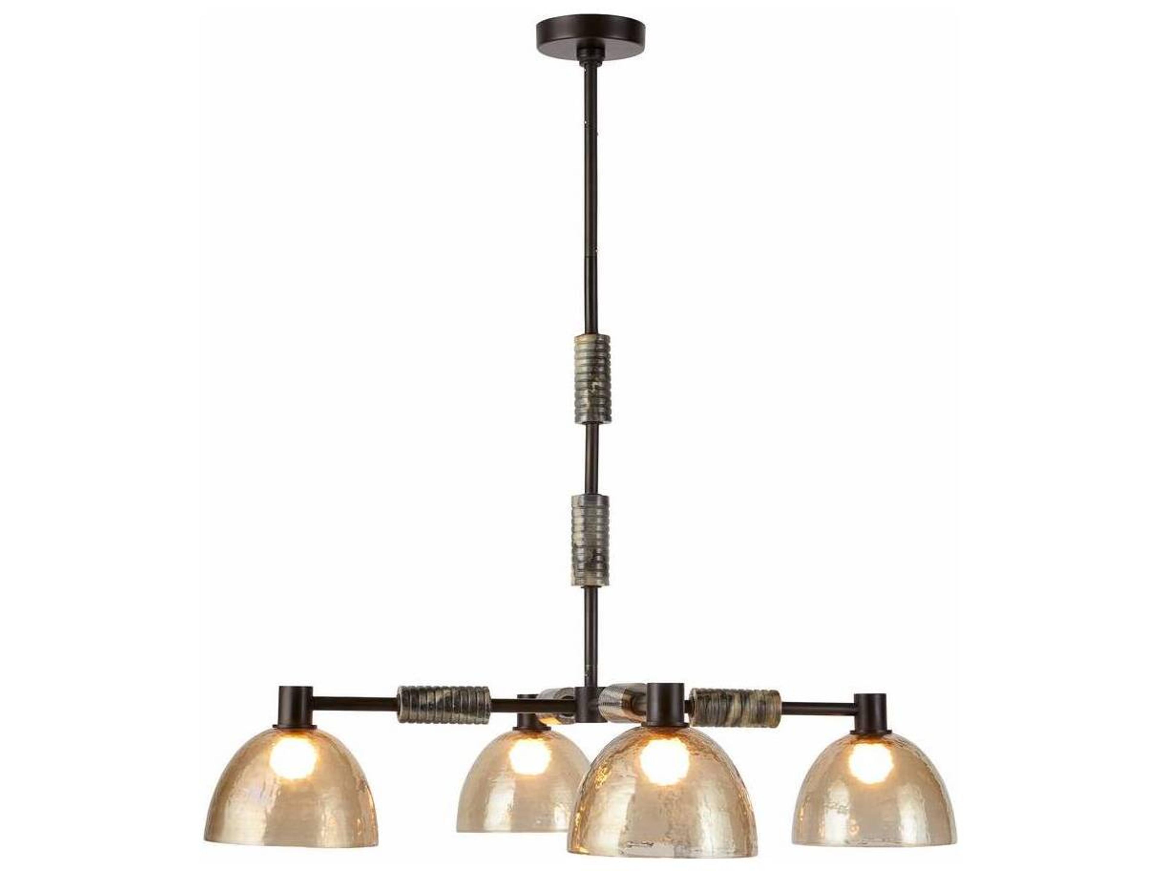 Arteriors Home Eli 4-Light Blackened Iron Smoke Dome Pendant