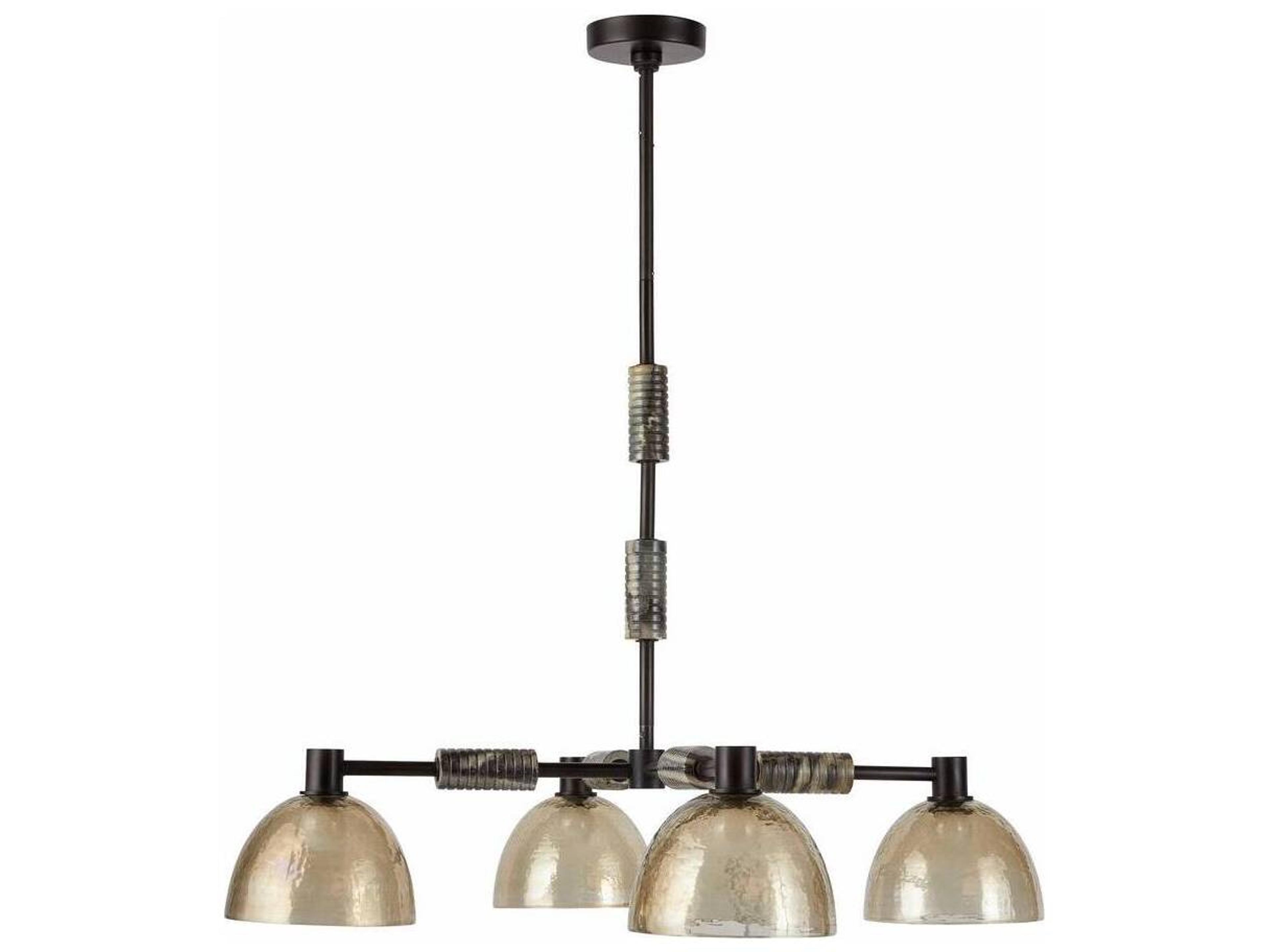 Arteriors Home Eli 4-Light Blackened Iron Smoke Dome Pendant